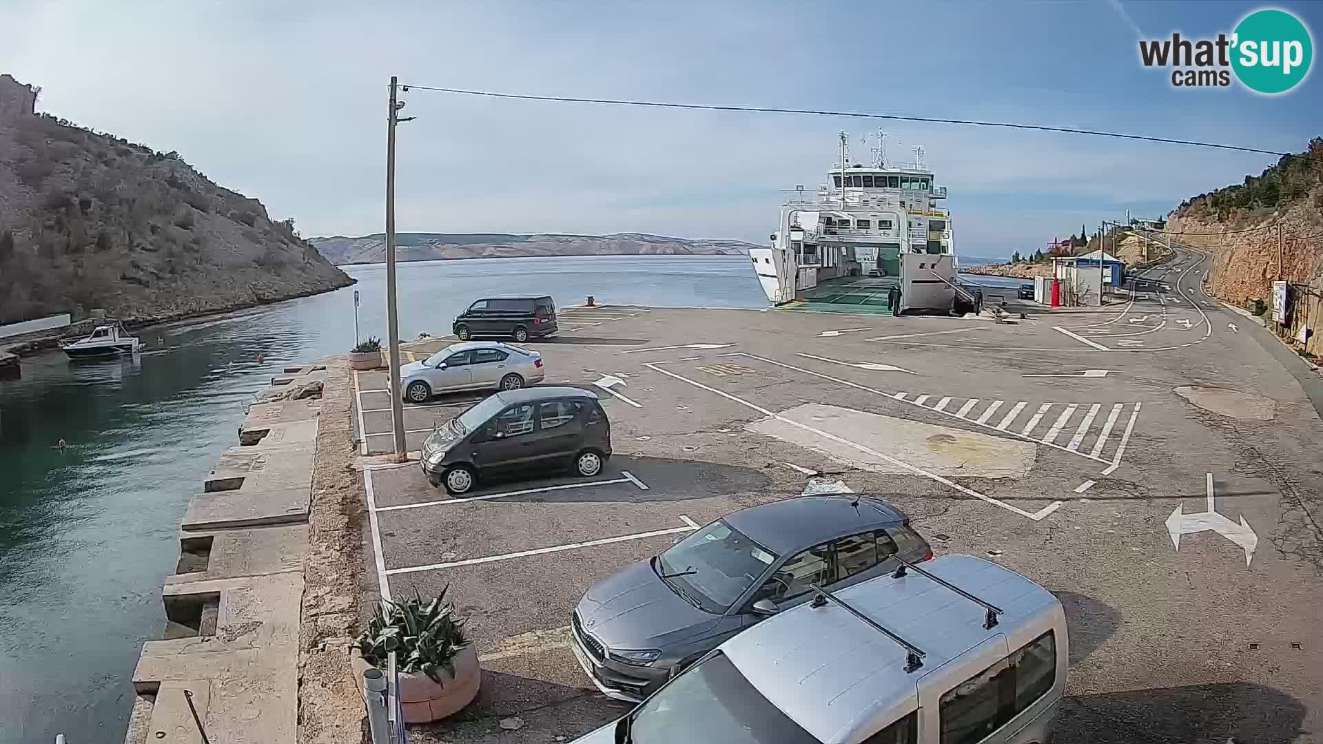 Webcam Fährhafen Prizna – zur Insel Pag
