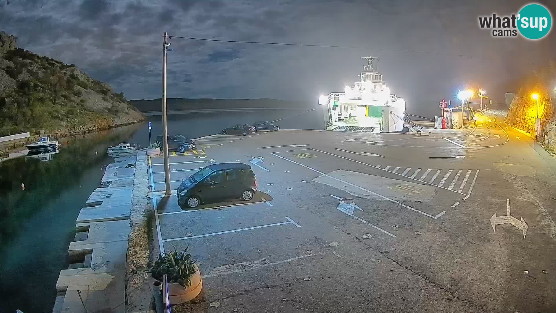 Webcam port de ferry de Prizna – vers l’île de Pag