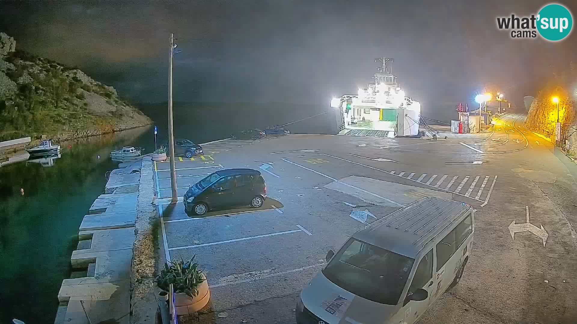 Webcam Prizna ferry port to Pag island