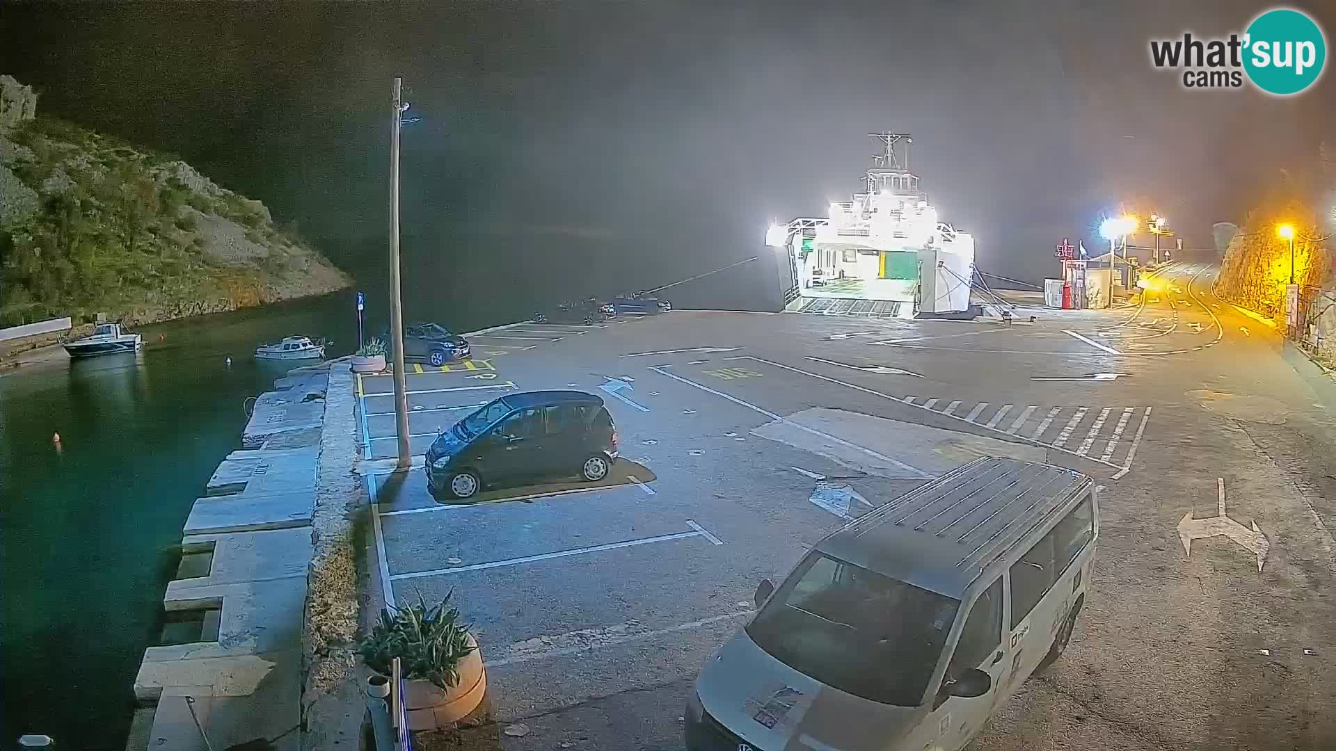 Webcam Prizna ferry port to Pag island