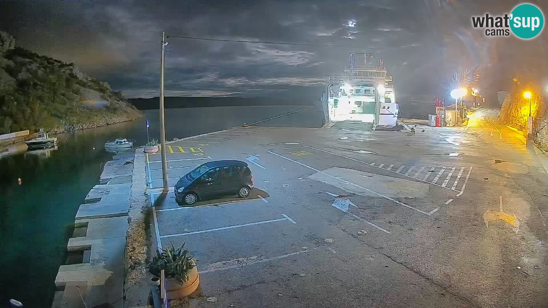 Webcam port de ferry de Prizna – vers l’île de Pag