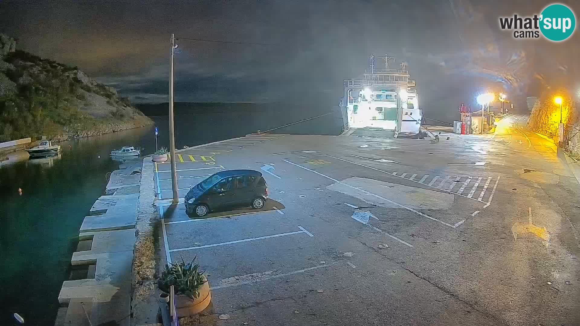Webcam port de ferry de Prizna – vers l’île de Pag