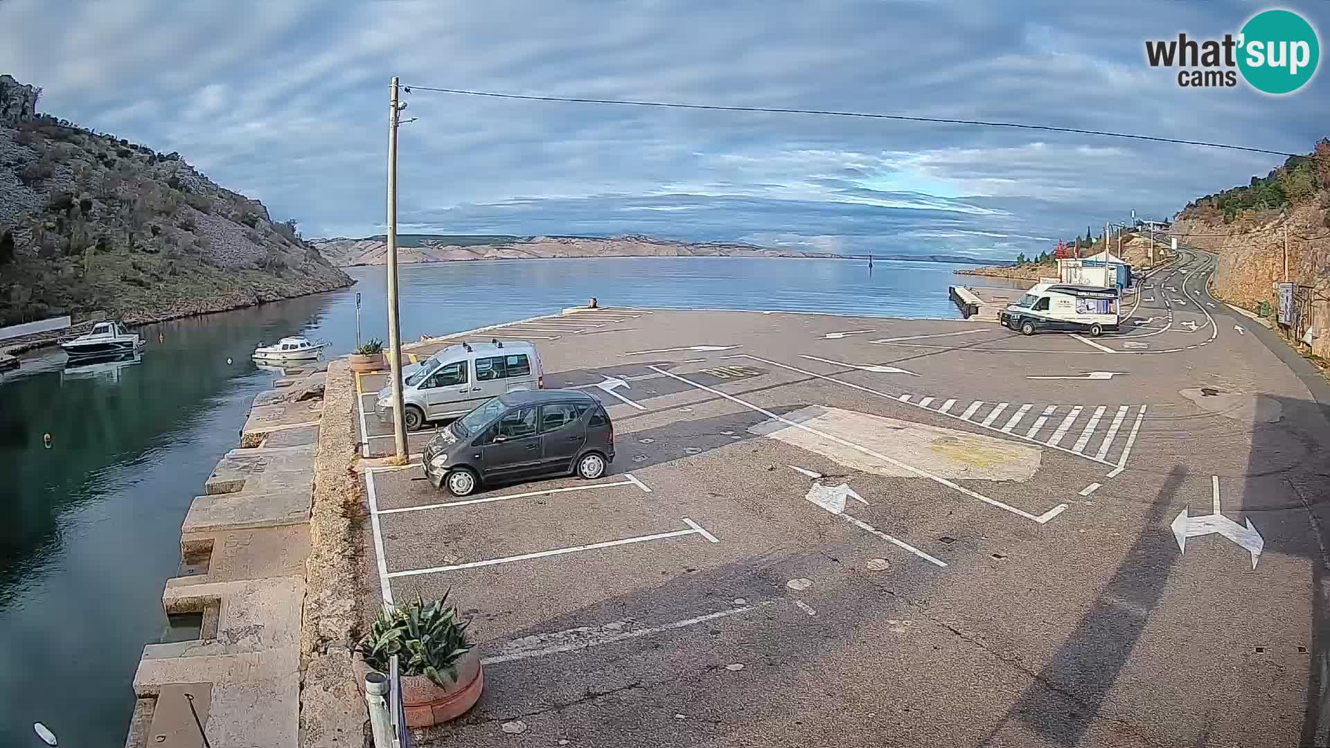 Webcam Fährhafen Prizna – zur Insel Pag