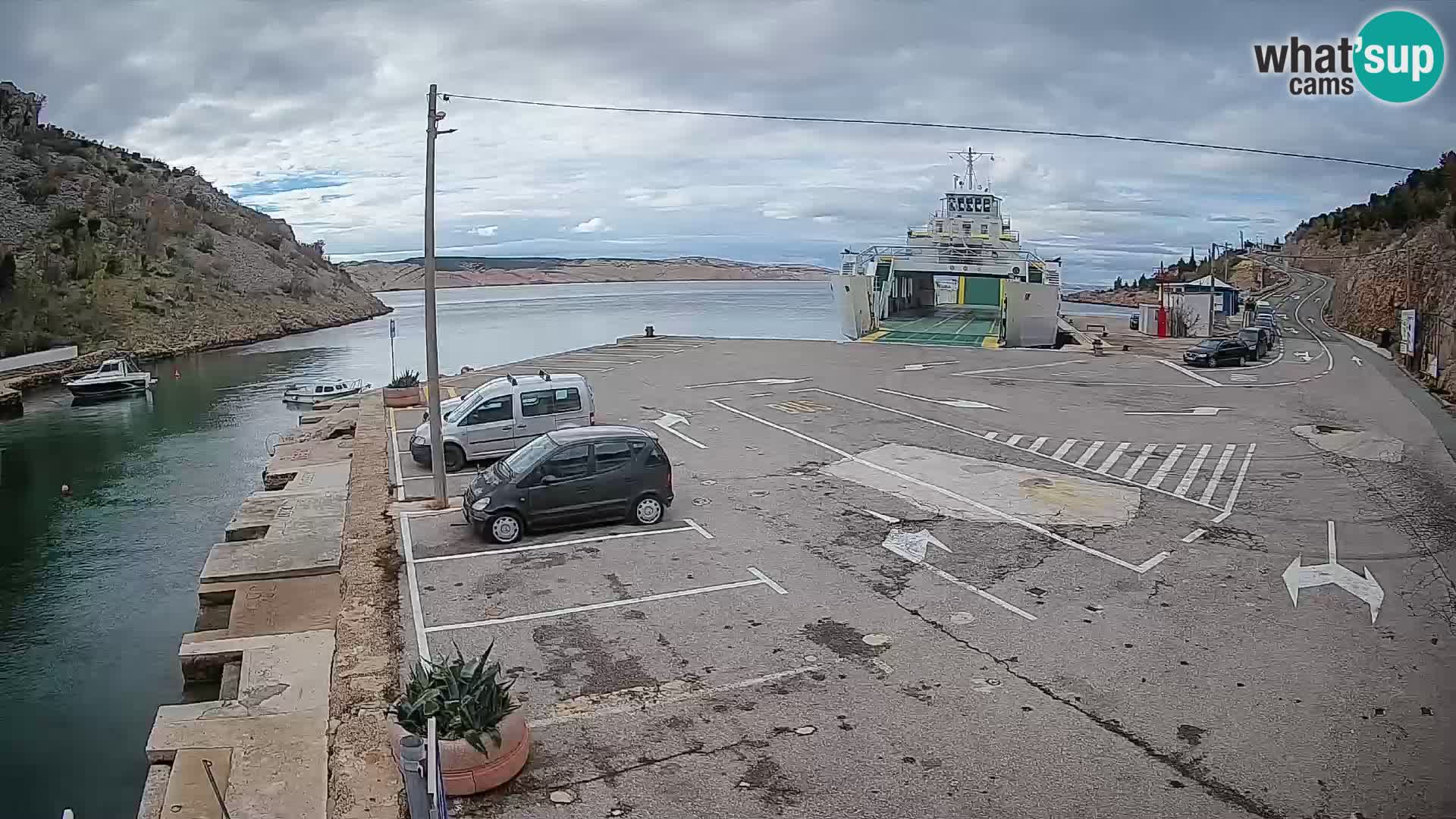 Webcam Fährhafen Prizna – zur Insel Pag