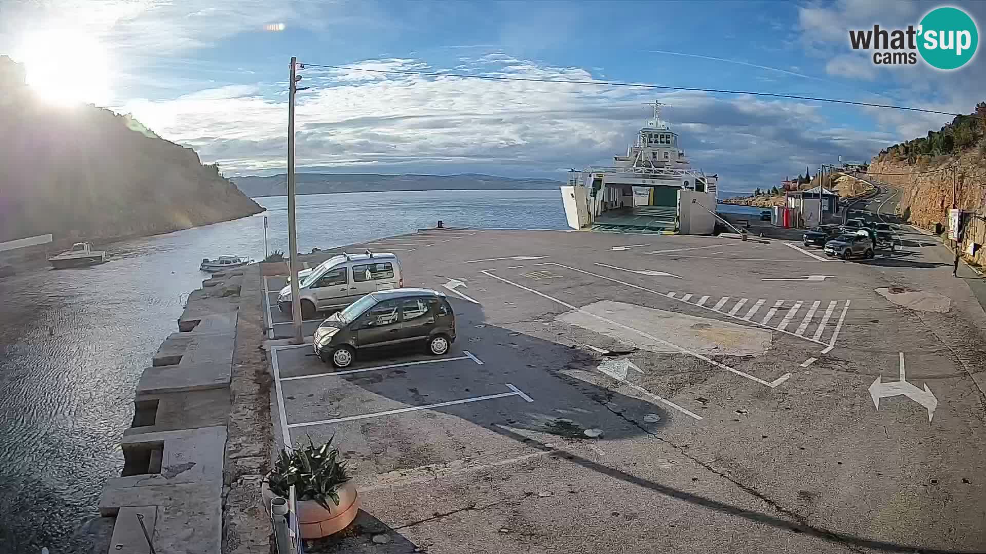 Webcam Fährhafen Prizna – zur Insel Pag