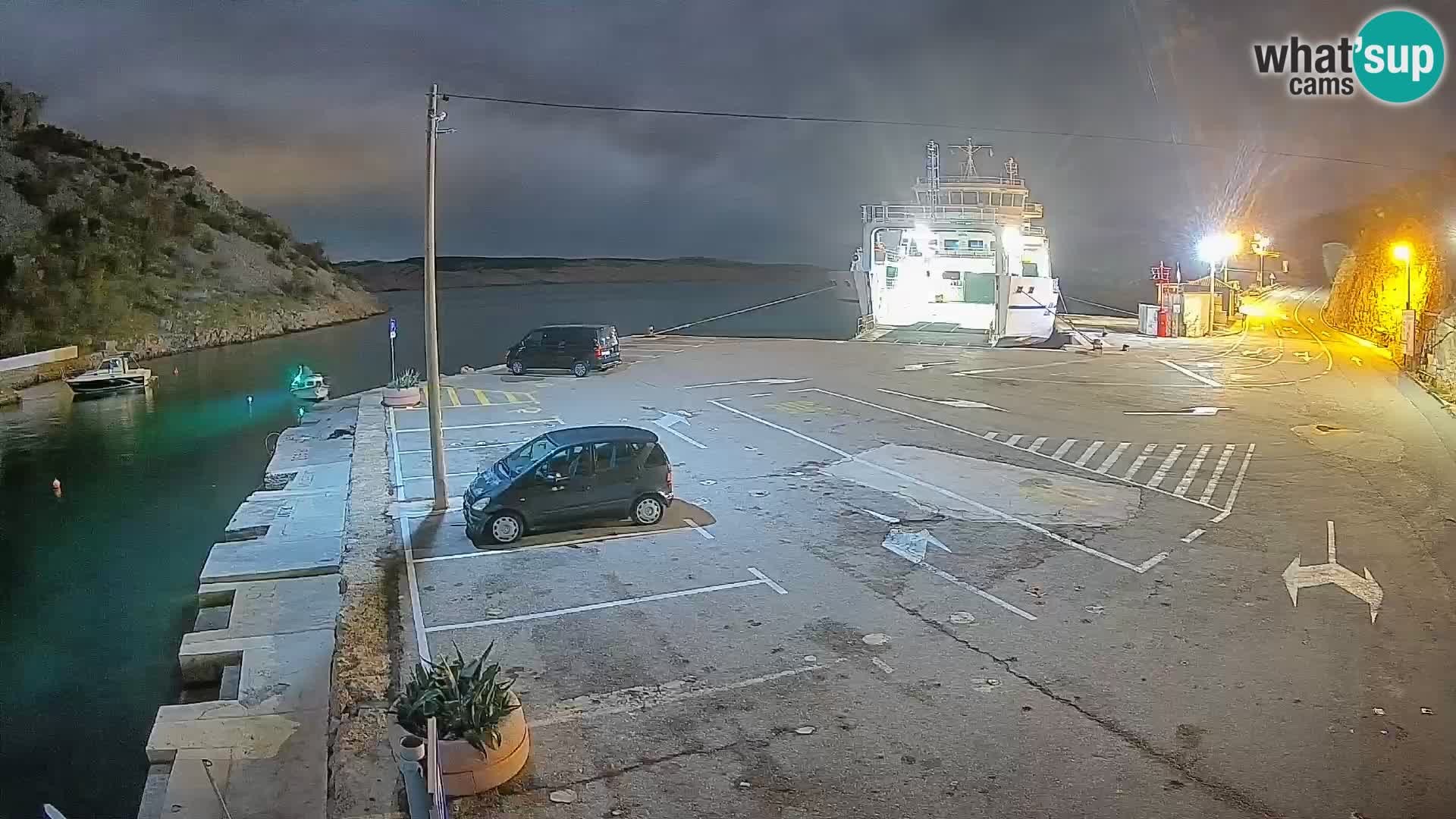 Webcam Prizna ferry port to Pag island