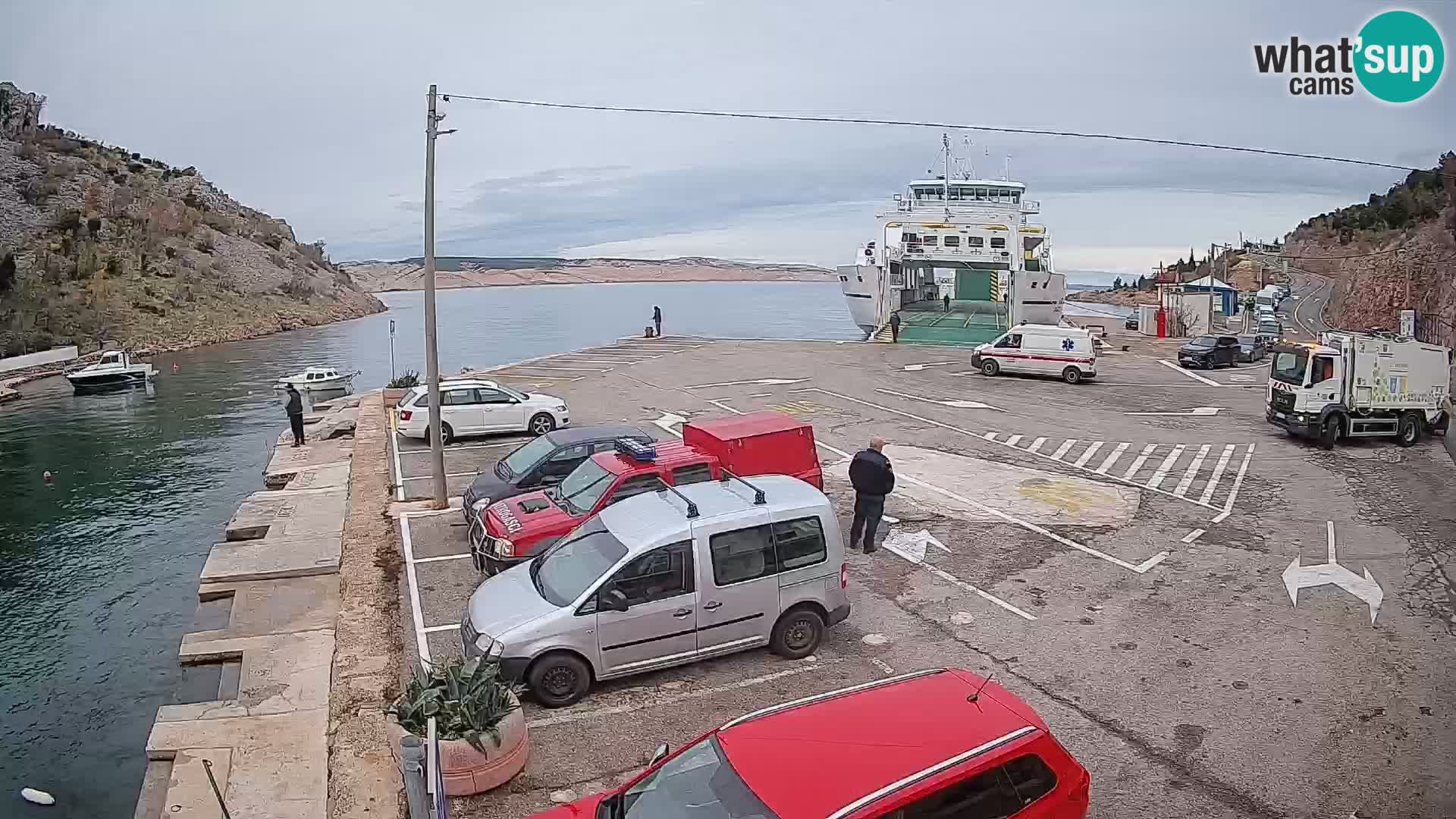 Webcam Prizna ferry port to Pag island