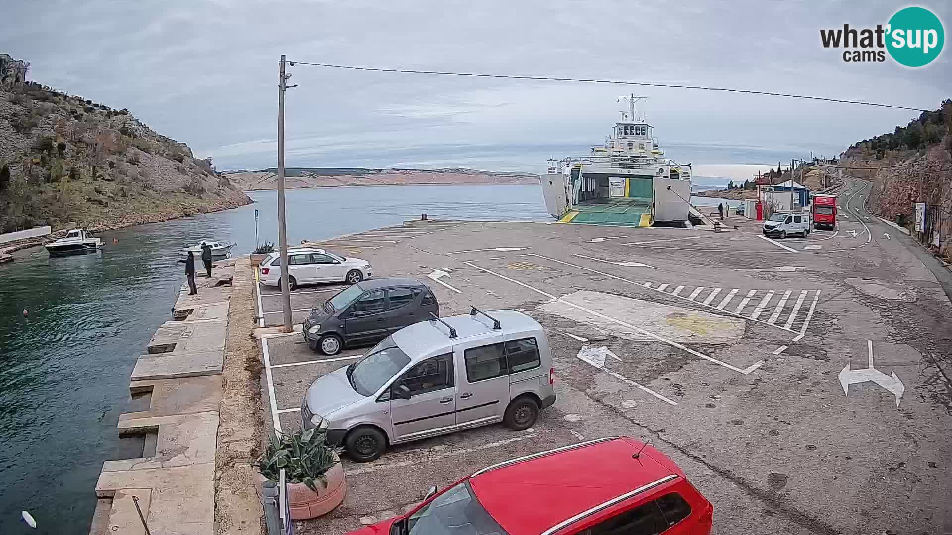 Webcam Prizna ferry port to Pag island