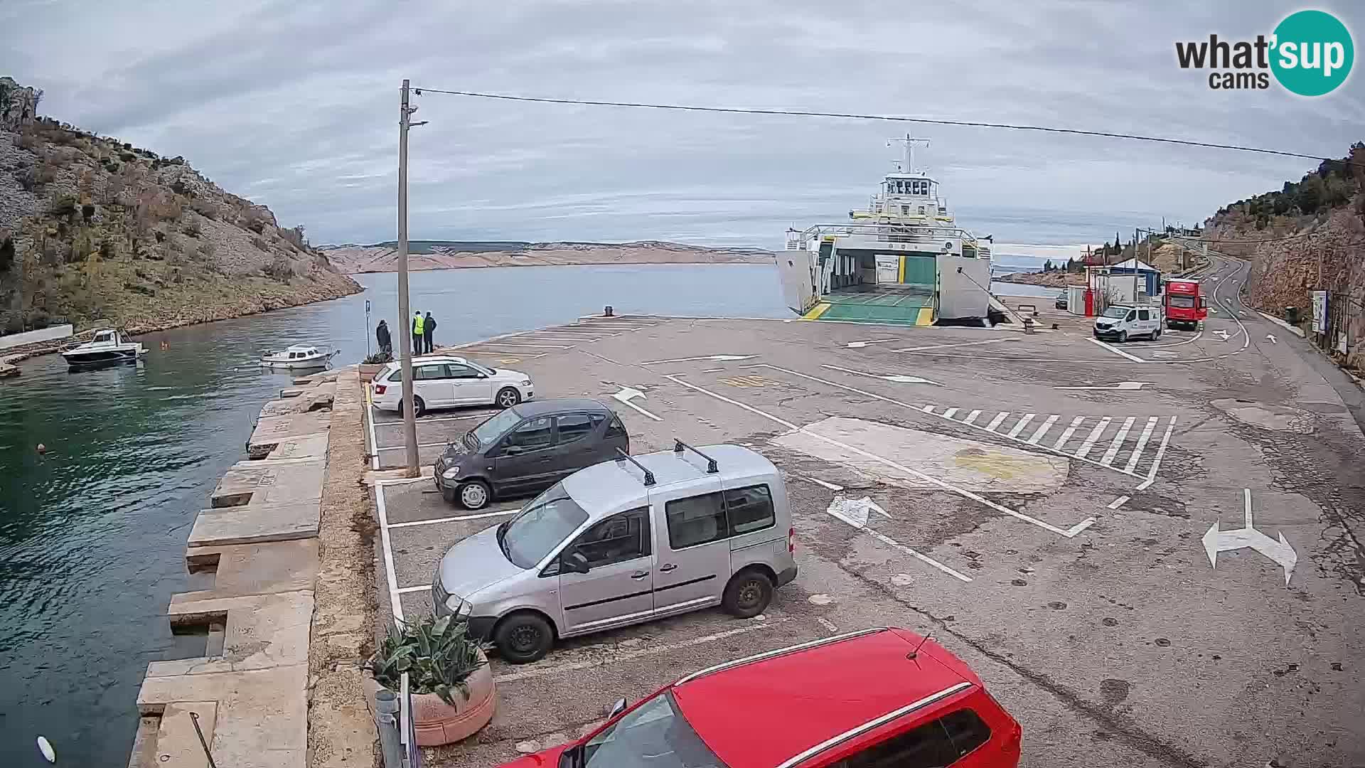 Webcam Fährhafen Prizna – zur Insel Pag