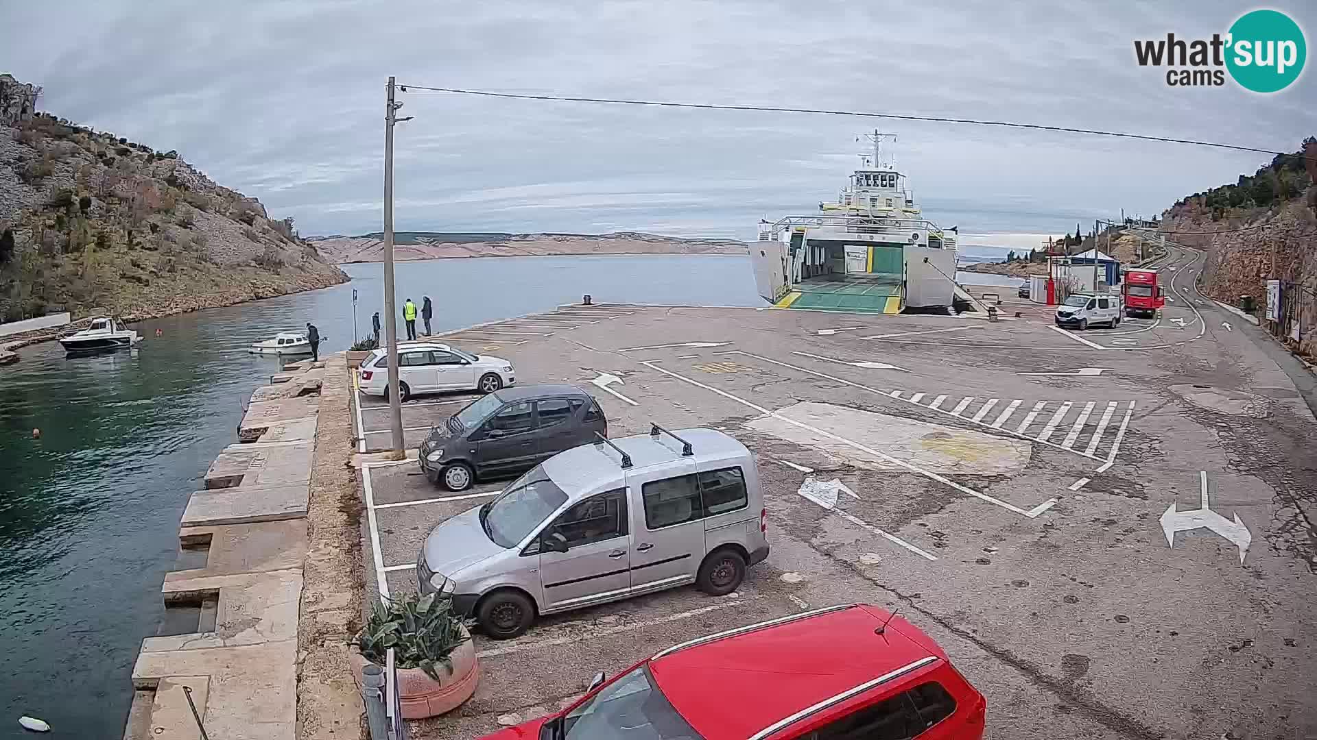 Webcam Prizna ferry port to Pag island