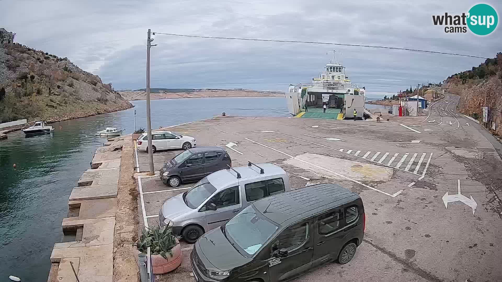 Webcam Fährhafen Prizna – zur Insel Pag