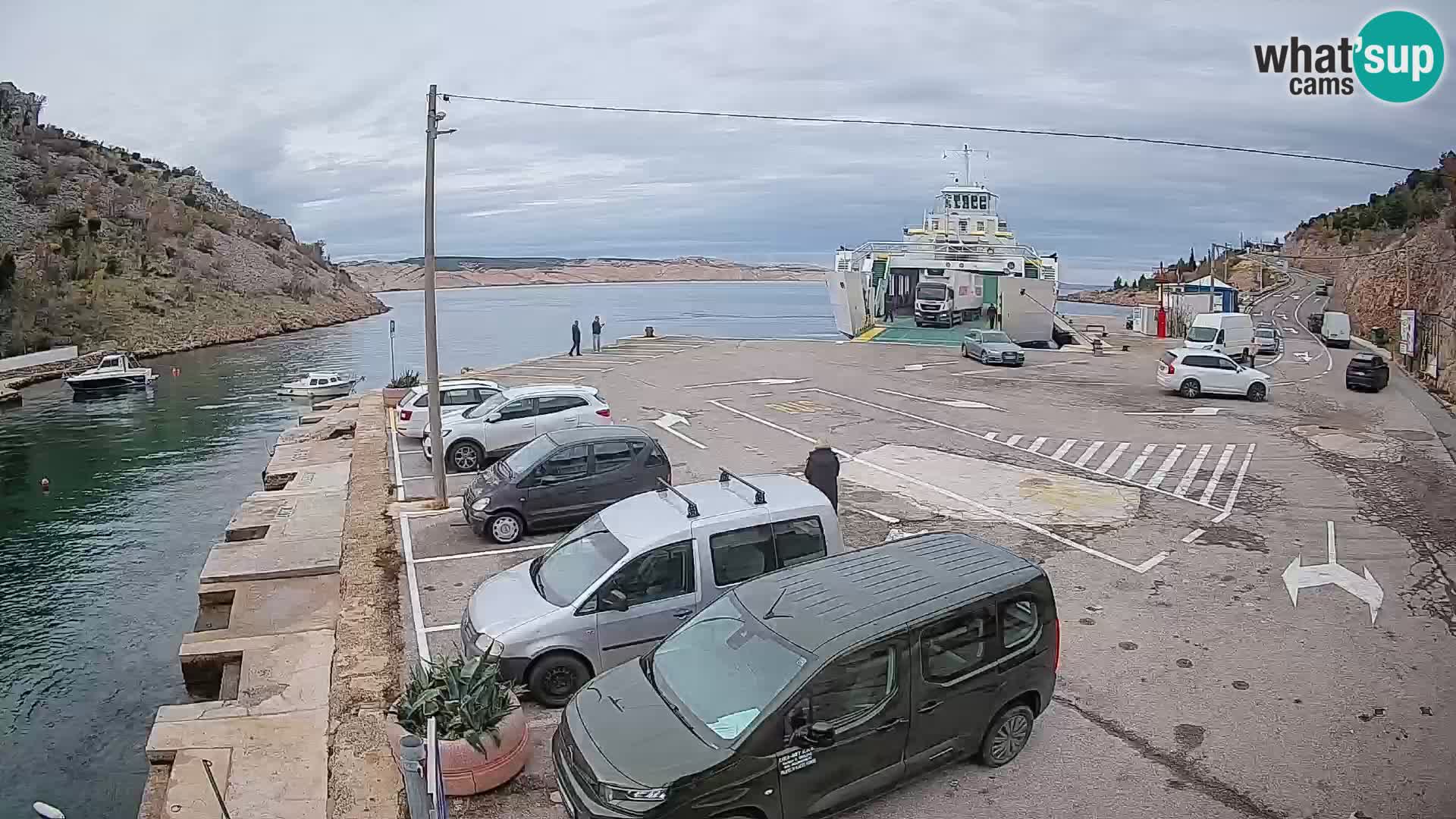 Webcam Fährhafen Prizna – zur Insel Pag