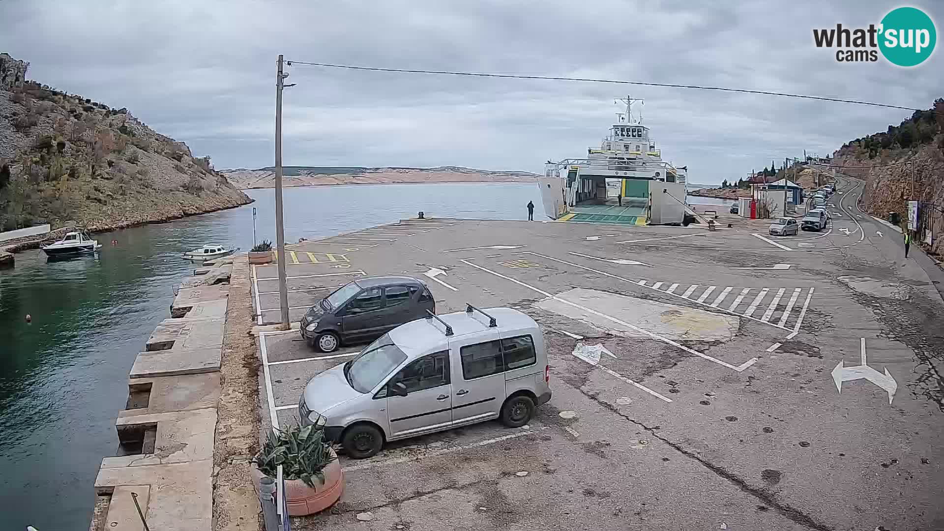 Webcam Fährhafen Prizna – zur Insel Pag