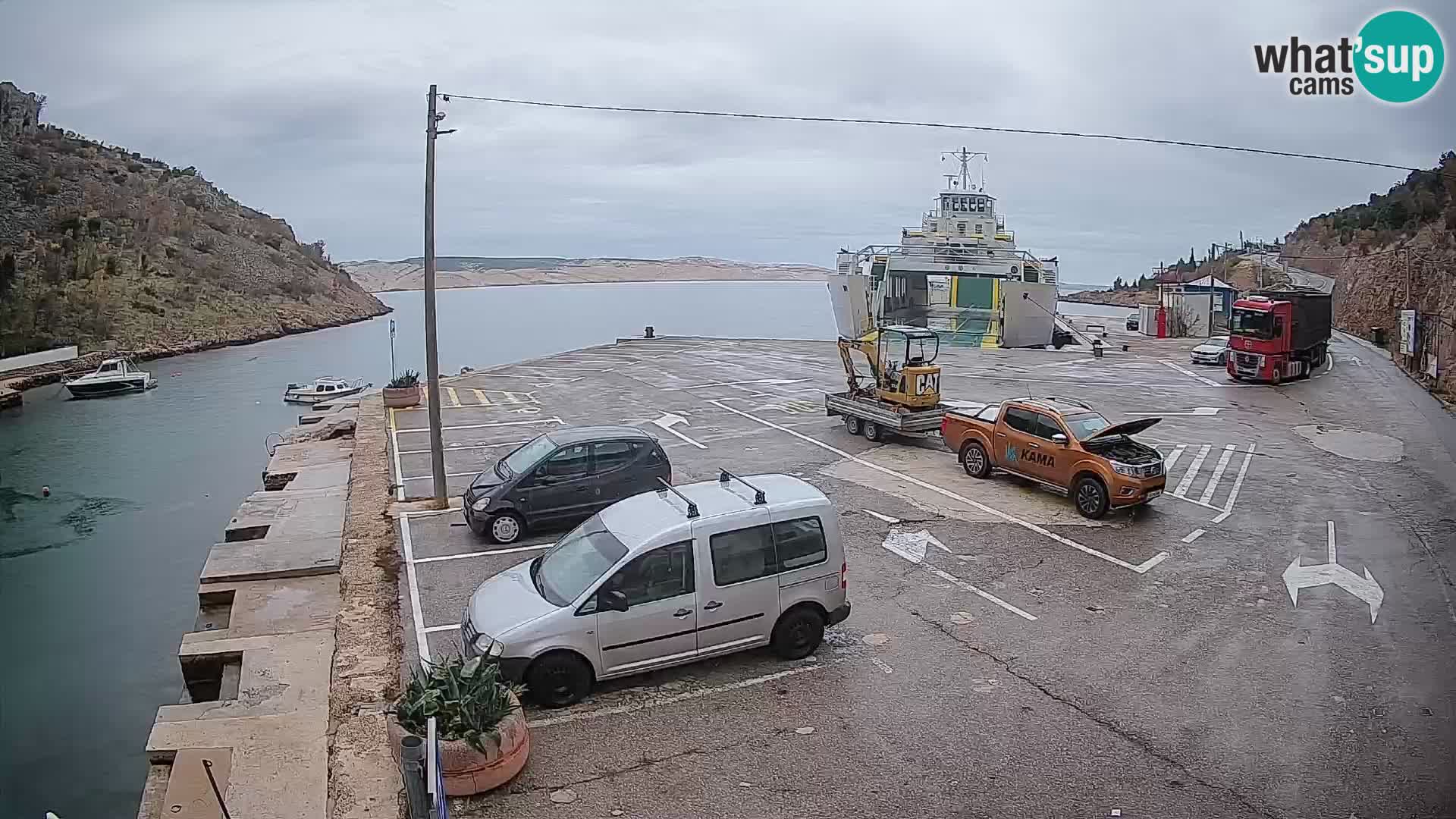 Webcam port de ferry de Prizna – vers l’île de Pag