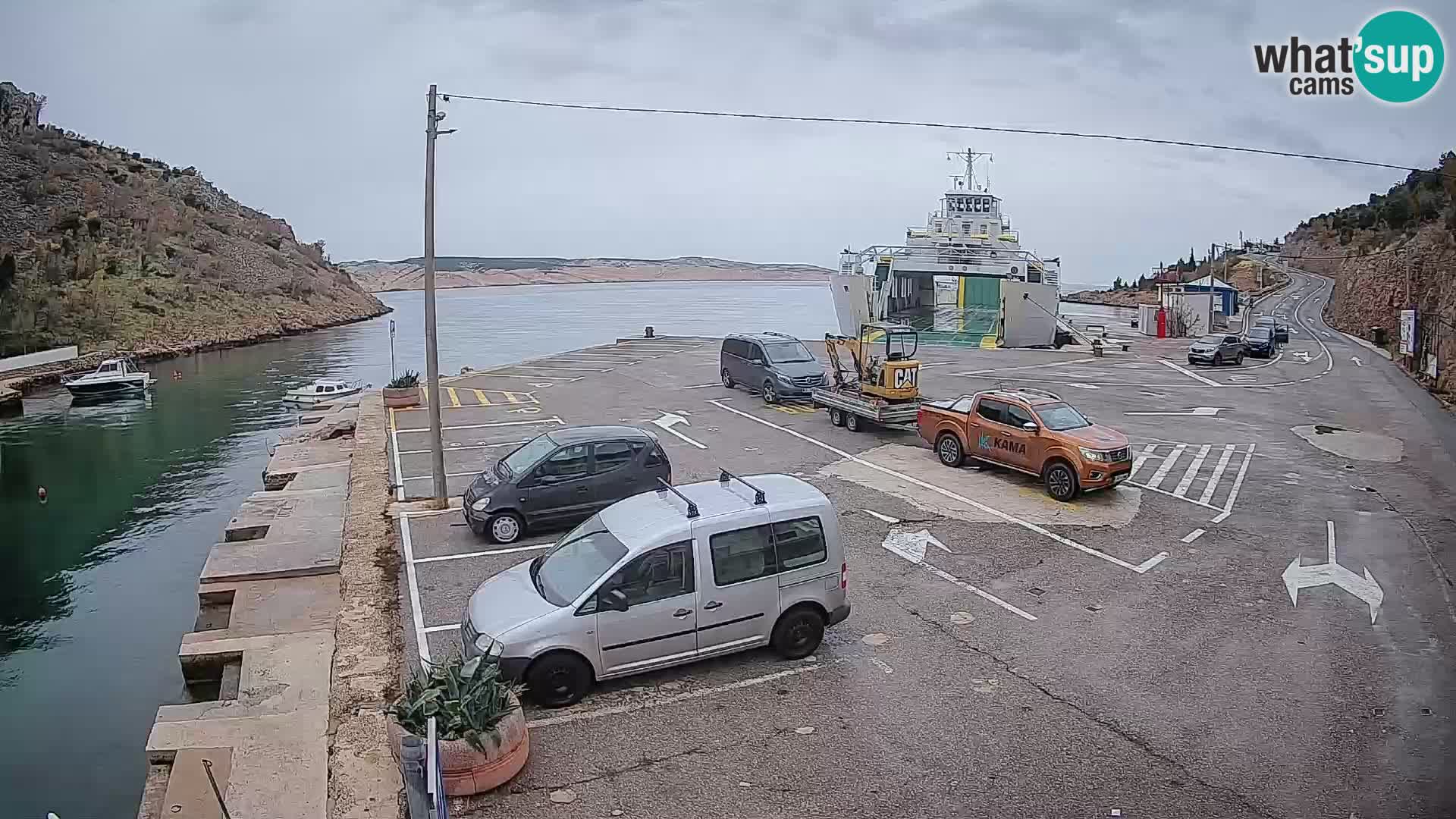Webcam Fährhafen Prizna – zur Insel Pag