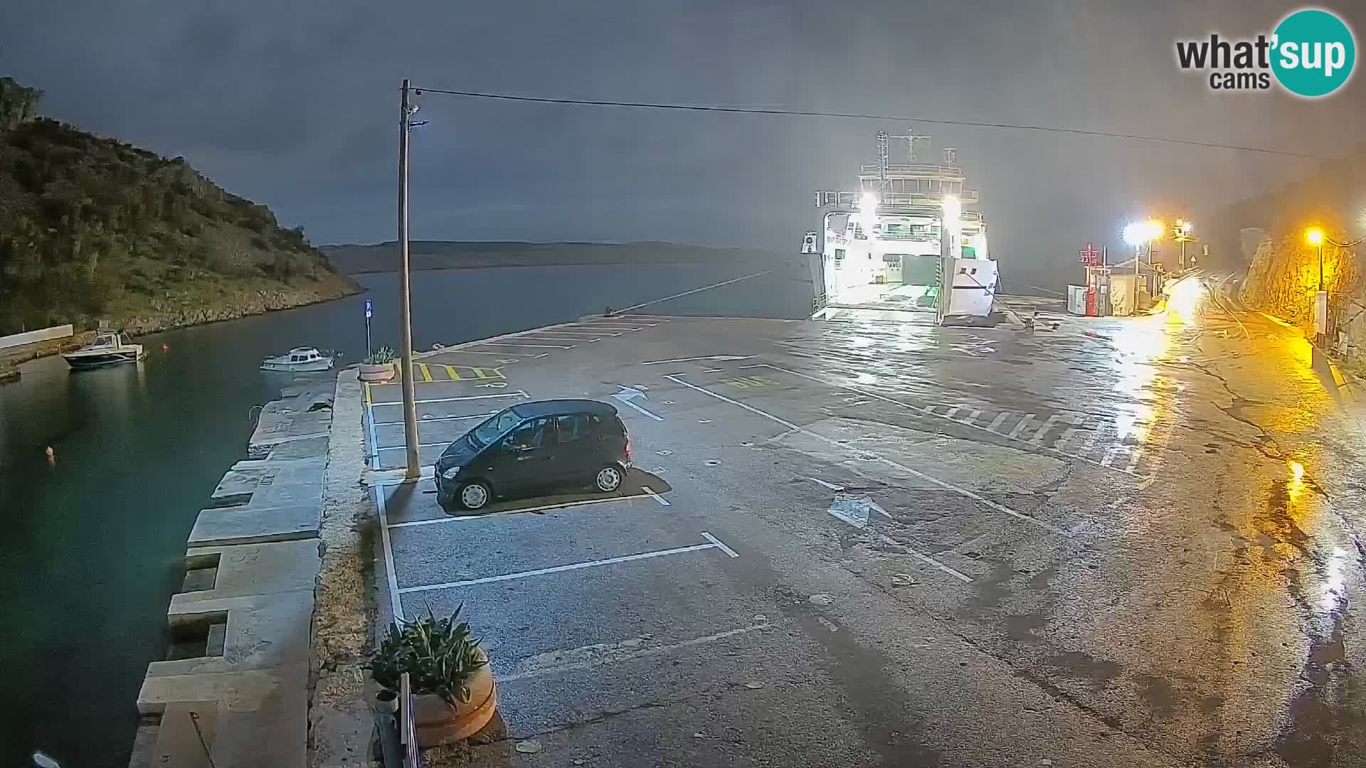 Webcam port de ferry de Prizna – vers l’île de Pag