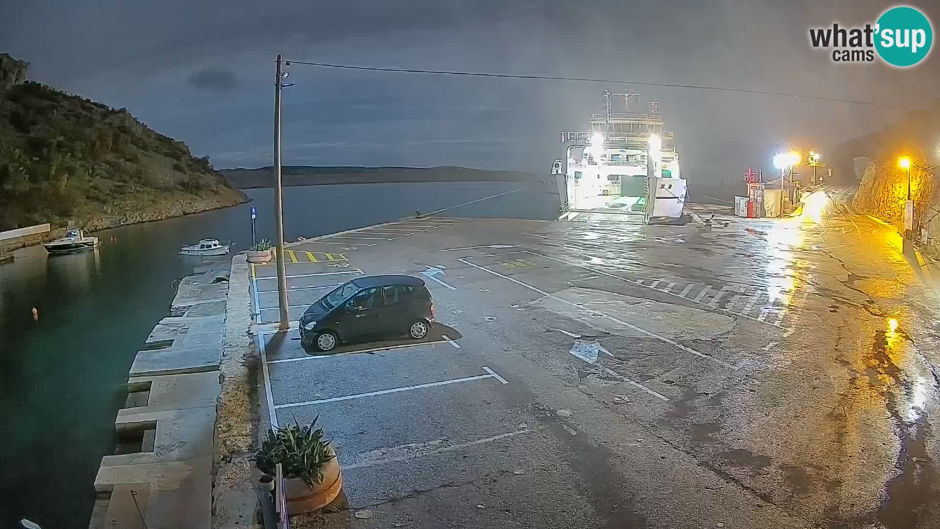 Webcam port de ferry de Prizna – vers l’île de Pag