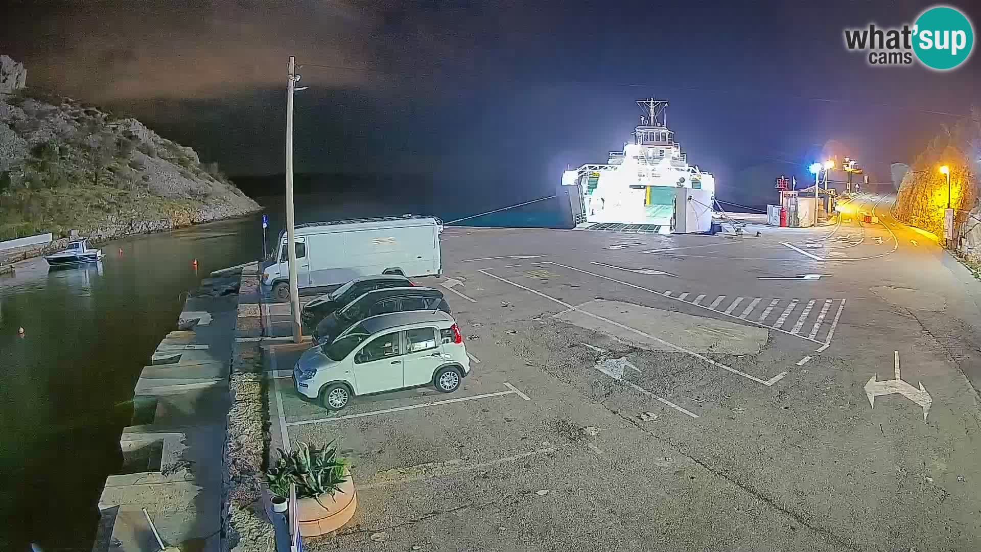 Webcam Prizna ferry port to Pag island
