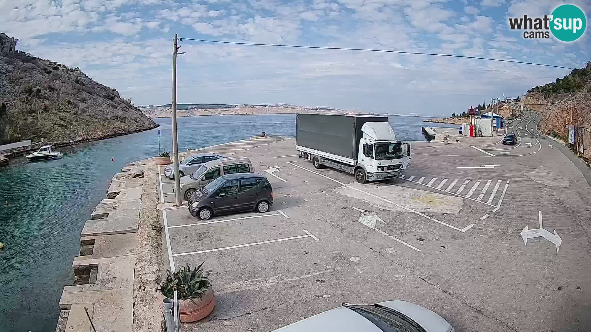 Webcam Fährhafen Prizna – zur Insel Pag