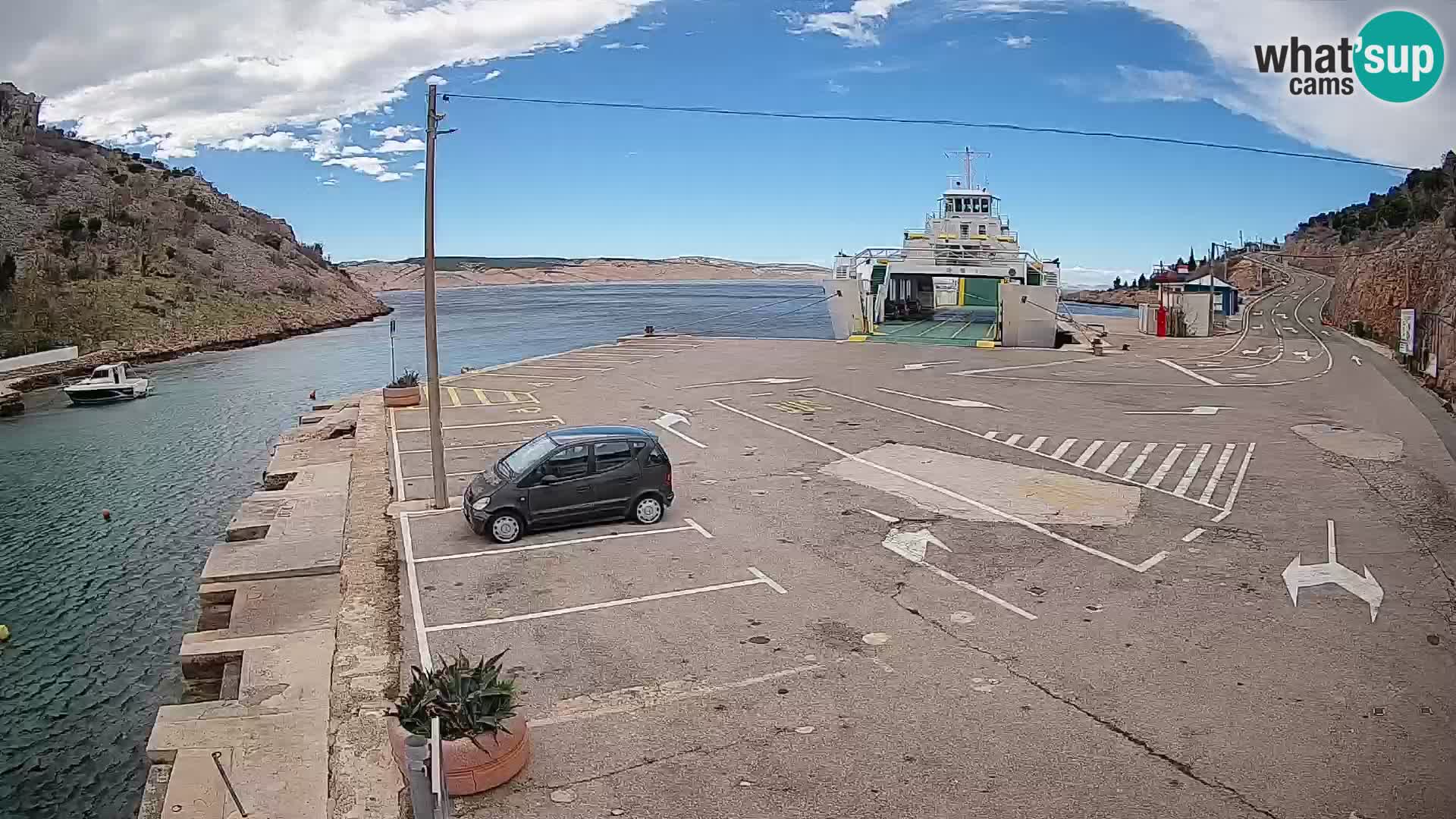 Webcam Fährhafen Prizna – zur Insel Pag