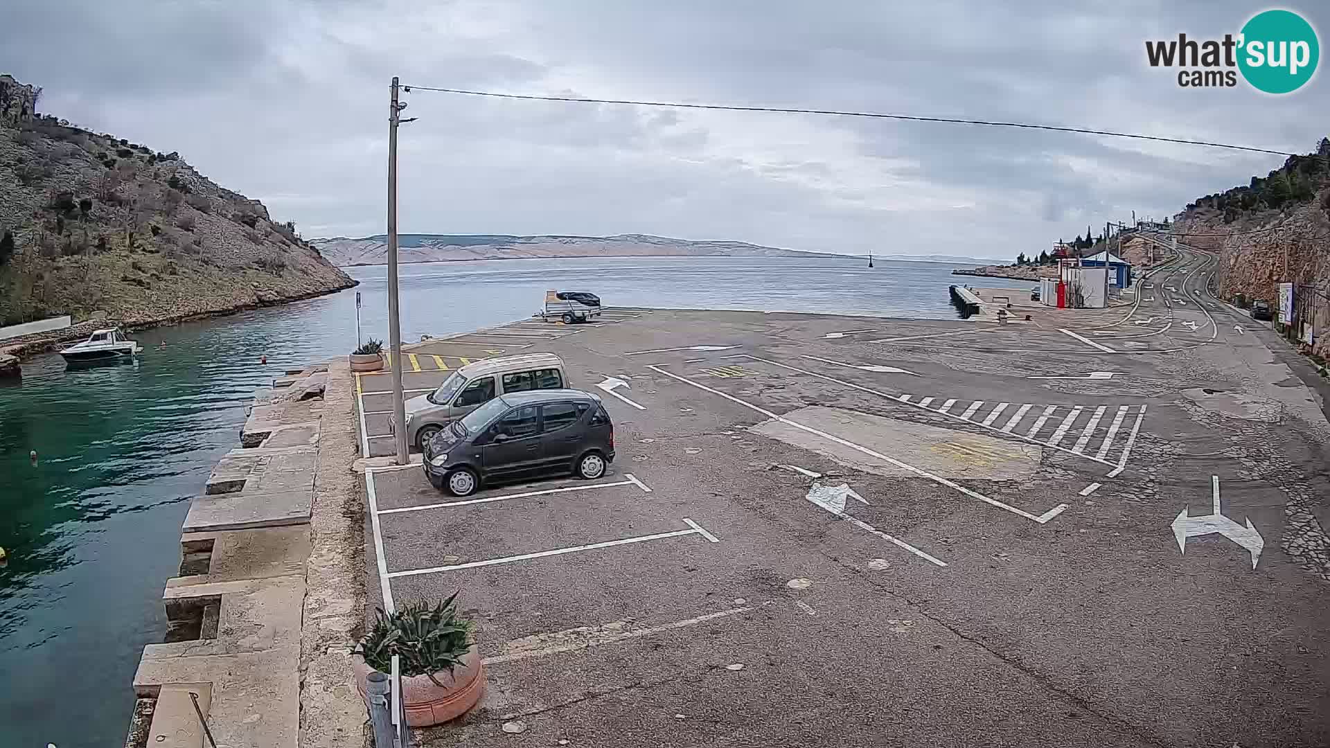 Webcam Fährhafen Prizna – zur Insel Pag