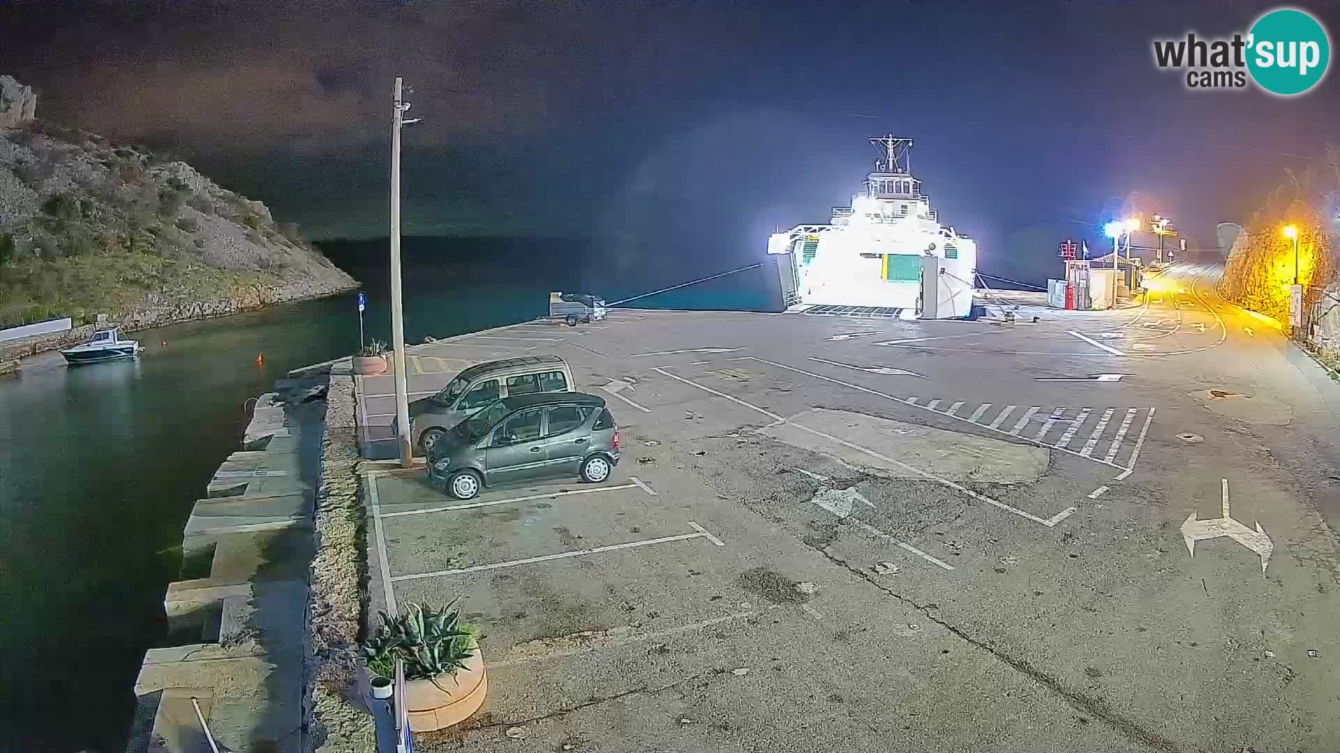 Webcam port de ferry de Prizna – vers l’île de Pag