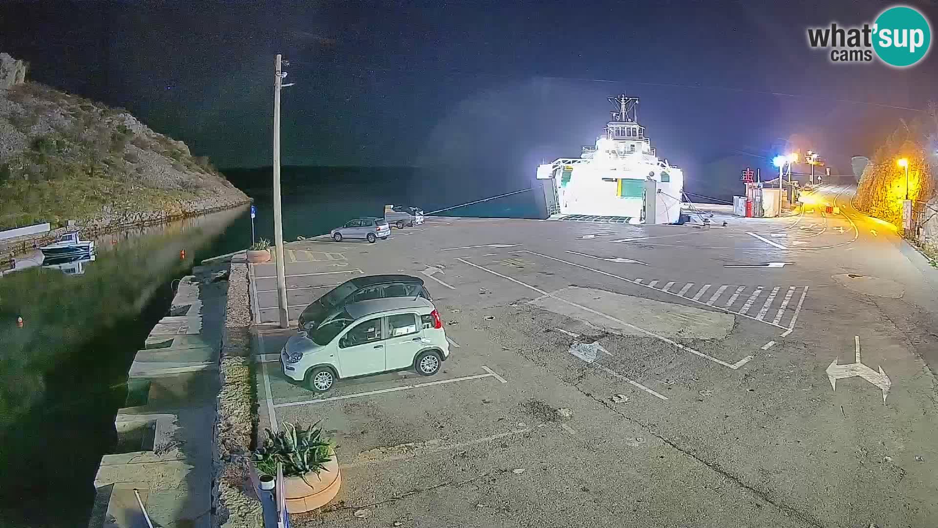 Webcam port de ferry de Prizna – vers l’île de Pag