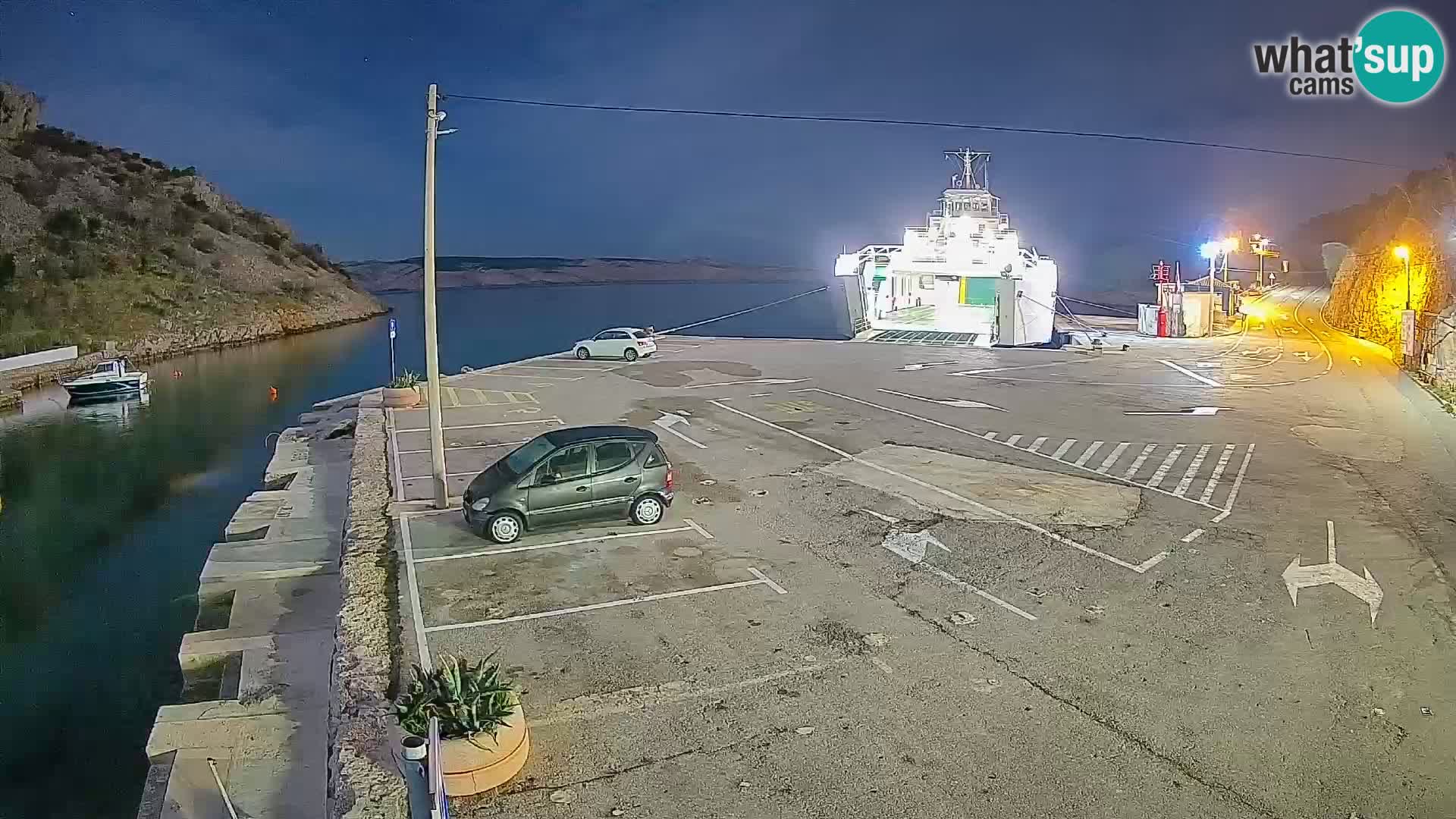 Webcam port de ferry de Prizna – vers l’île de Pag