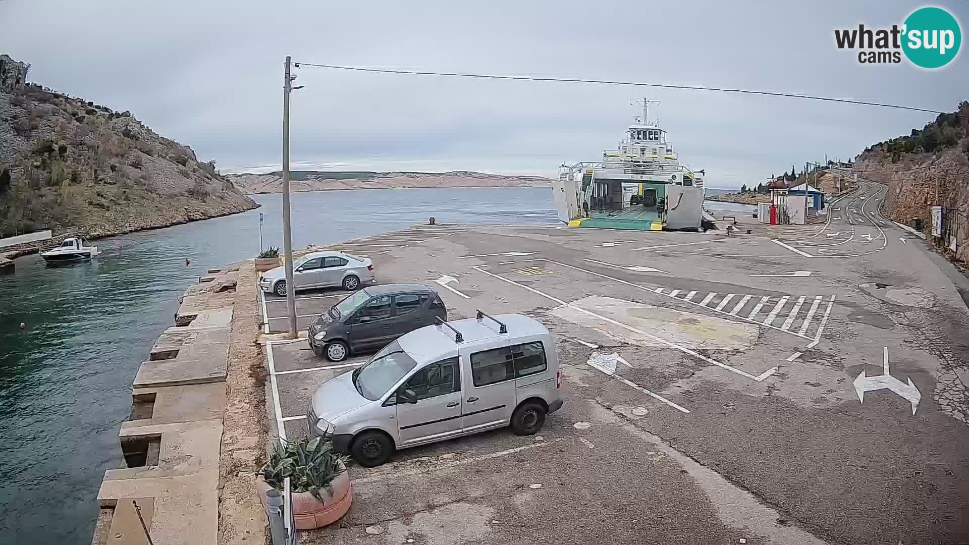 Webcam Fährhafen Prizna – zur Insel Pag