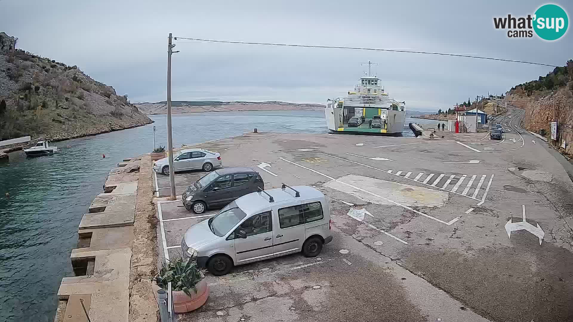 Webcam port de ferry de Prizna – vers l’île de Pag