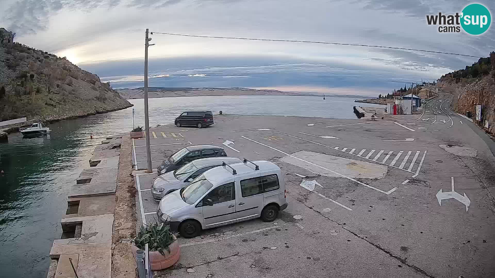 Webcam Fährhafen Prizna – zur Insel Pag