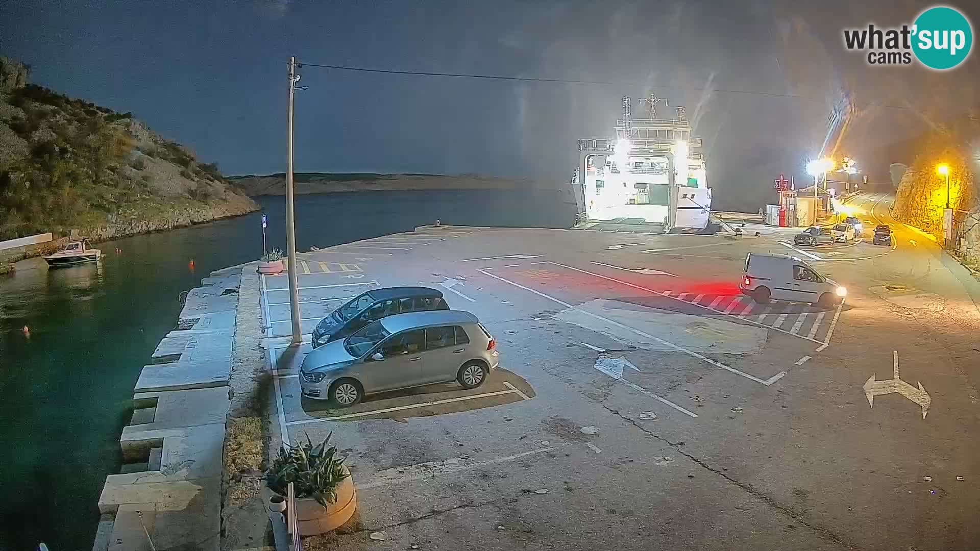 Webcam Prizna ferry port to Pag island