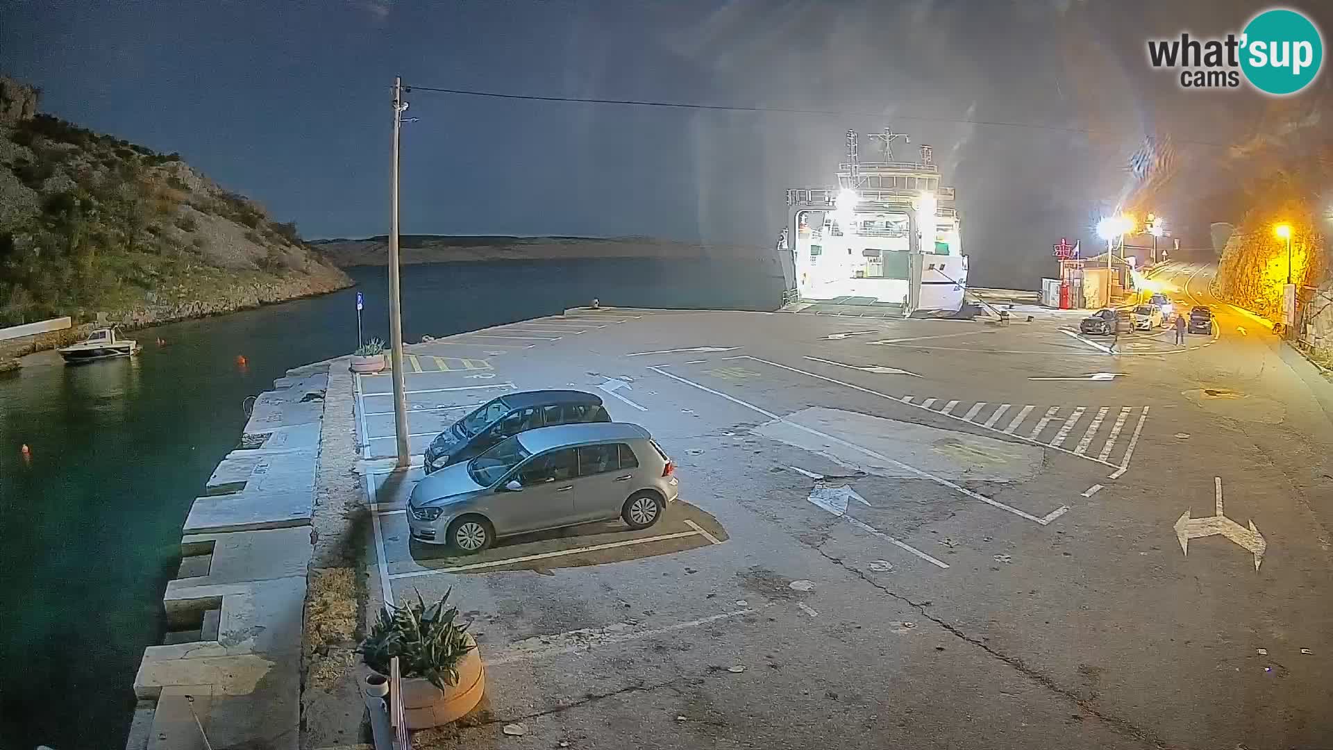Webcam port de ferry de Prizna – vers l’île de Pag