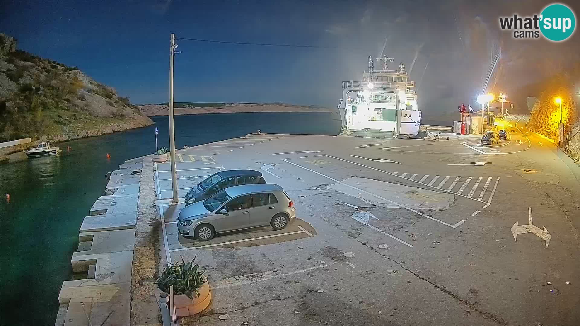Webcam port de ferry de Prizna – vers l’île de Pag