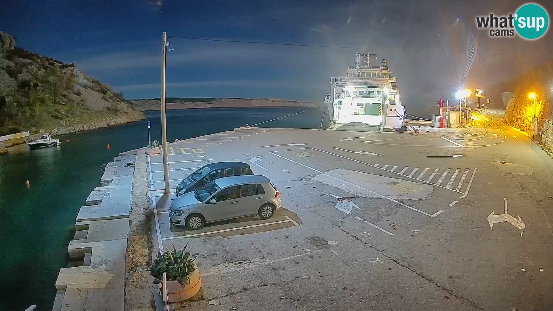 Webcam Fährhafen Prizna – zur Insel Pag
