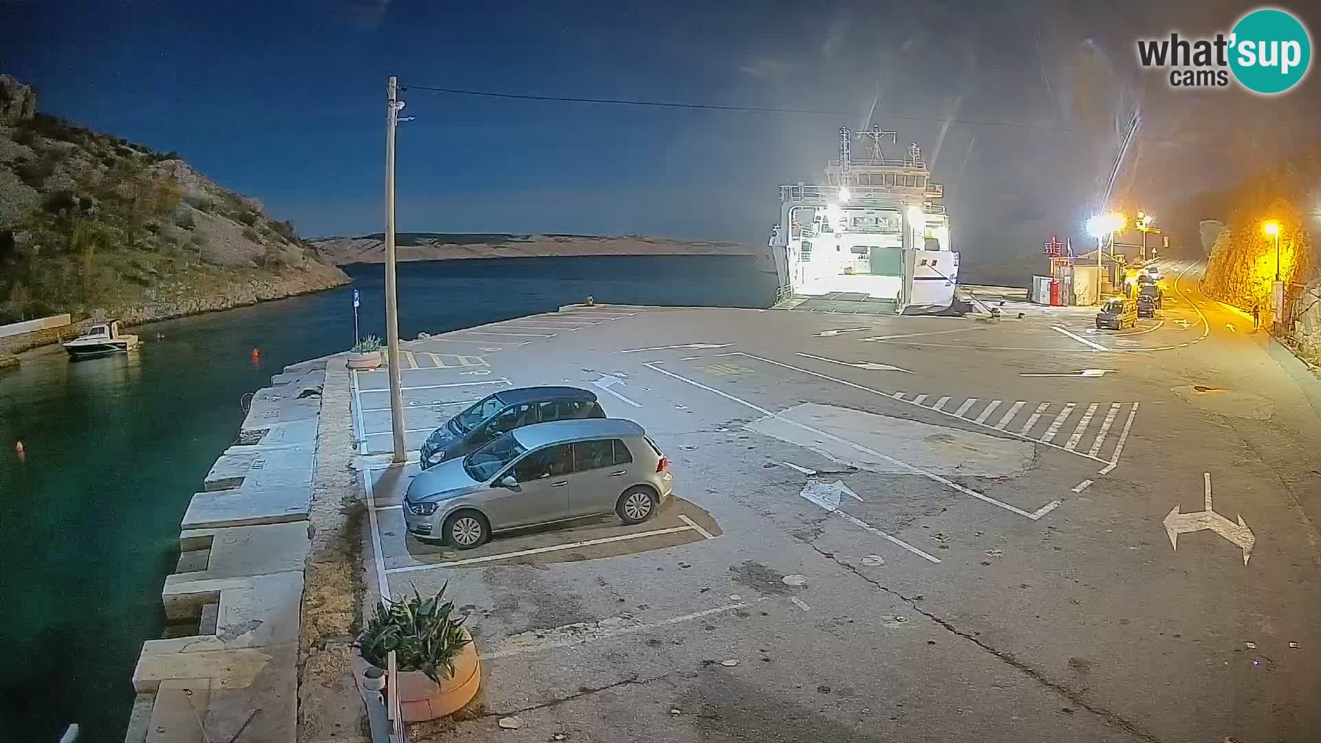 Webcam port de ferry de Prizna – vers l’île de Pag