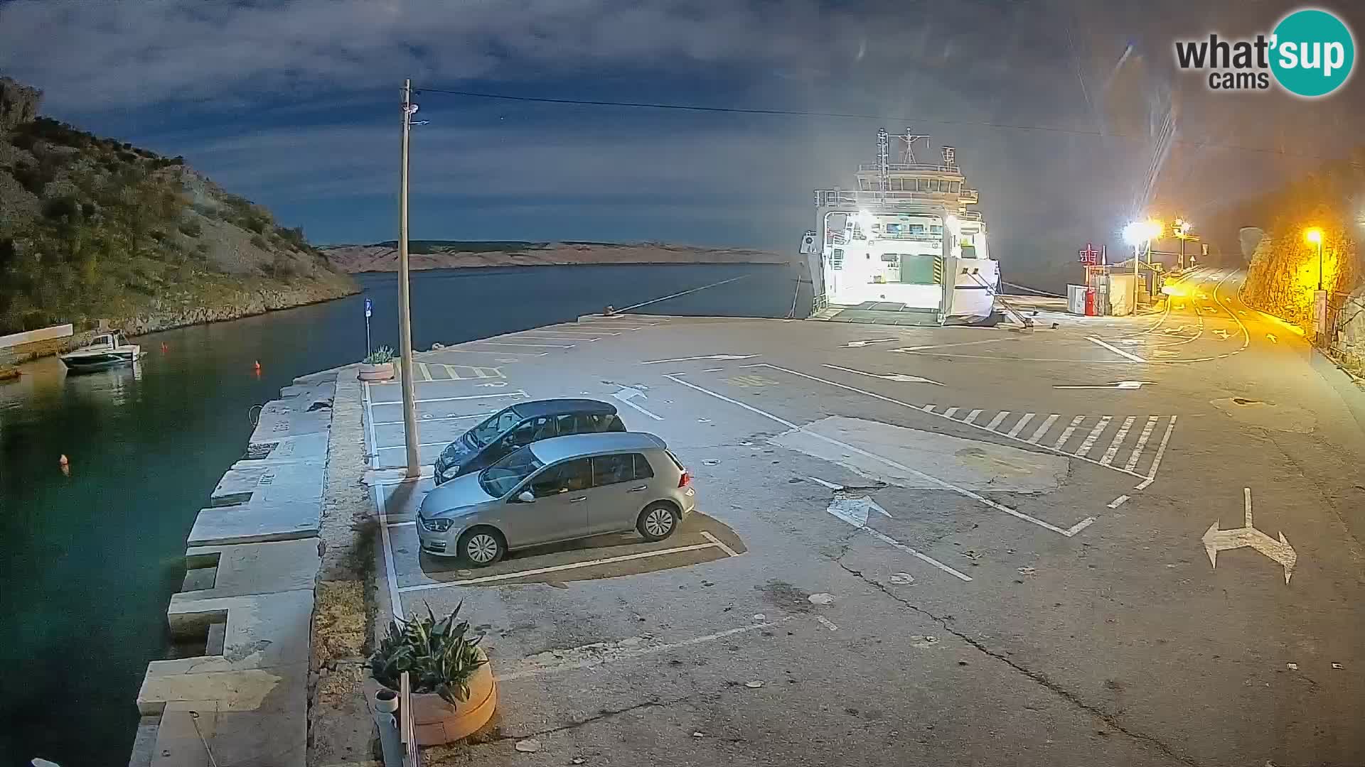 Webcam port de ferry de Prizna – vers l’île de Pag