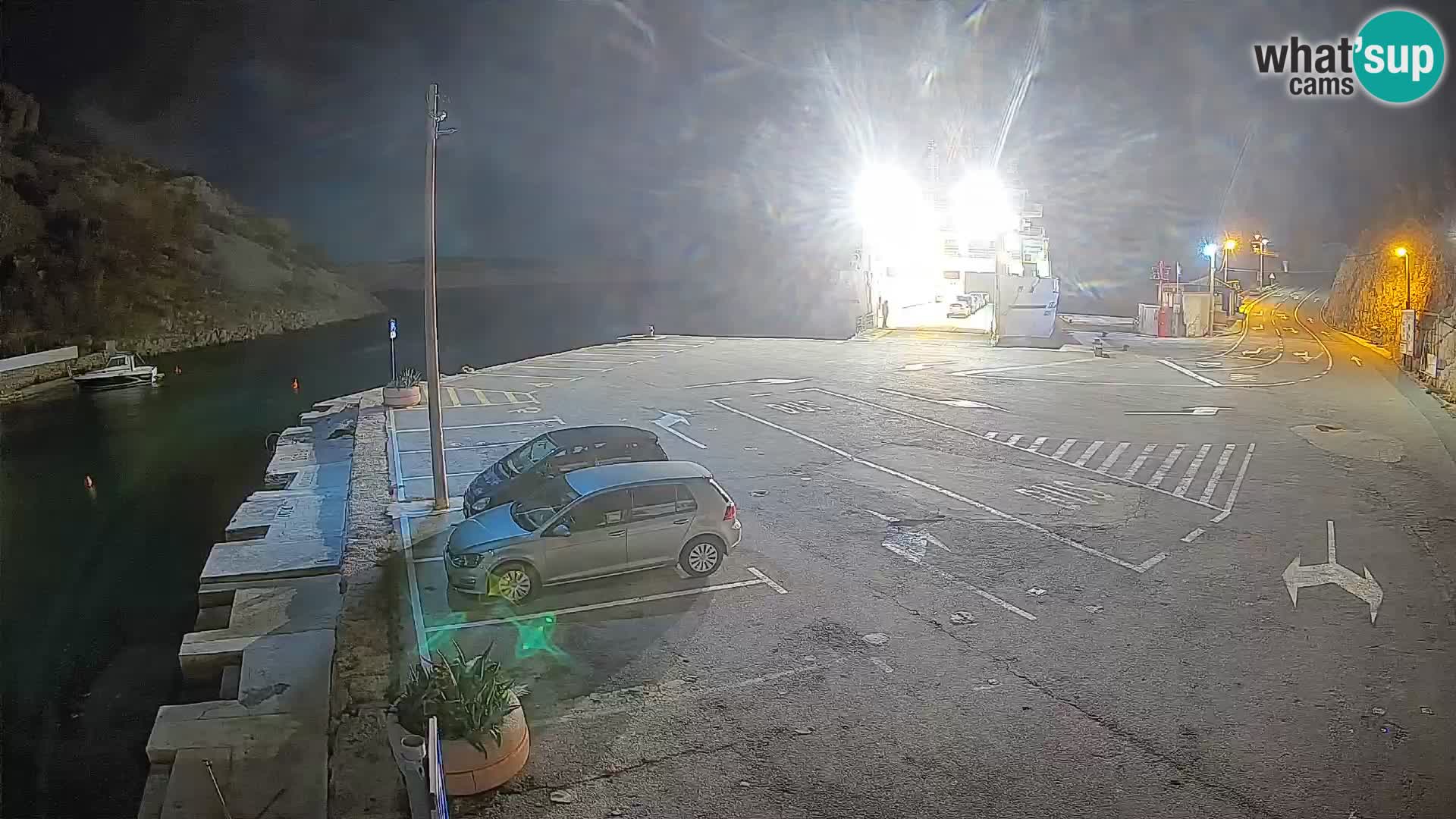 Webcam port de ferry de Prizna – vers l’île de Pag