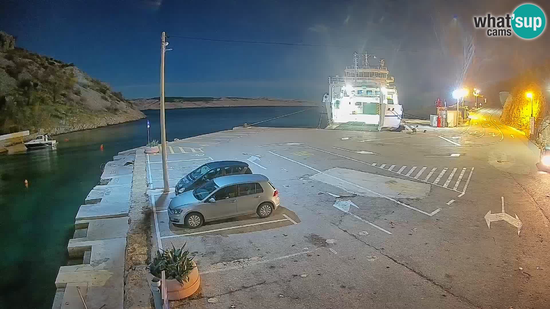 Webcam Fährhafen Prizna – zur Insel Pag