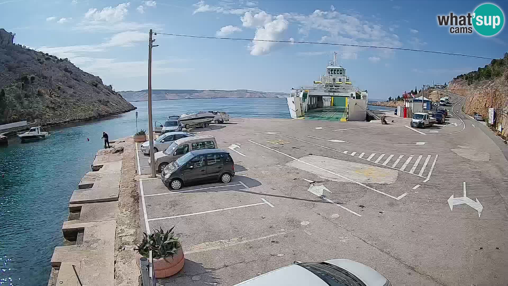 Webcam Fährhafen Prizna – zur Insel Pag