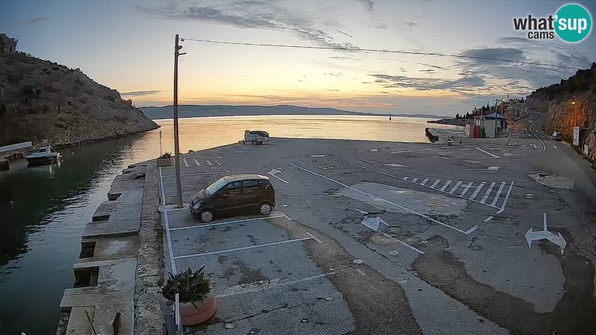 Webcam Fährhafen Prizna – zur Insel Pag
