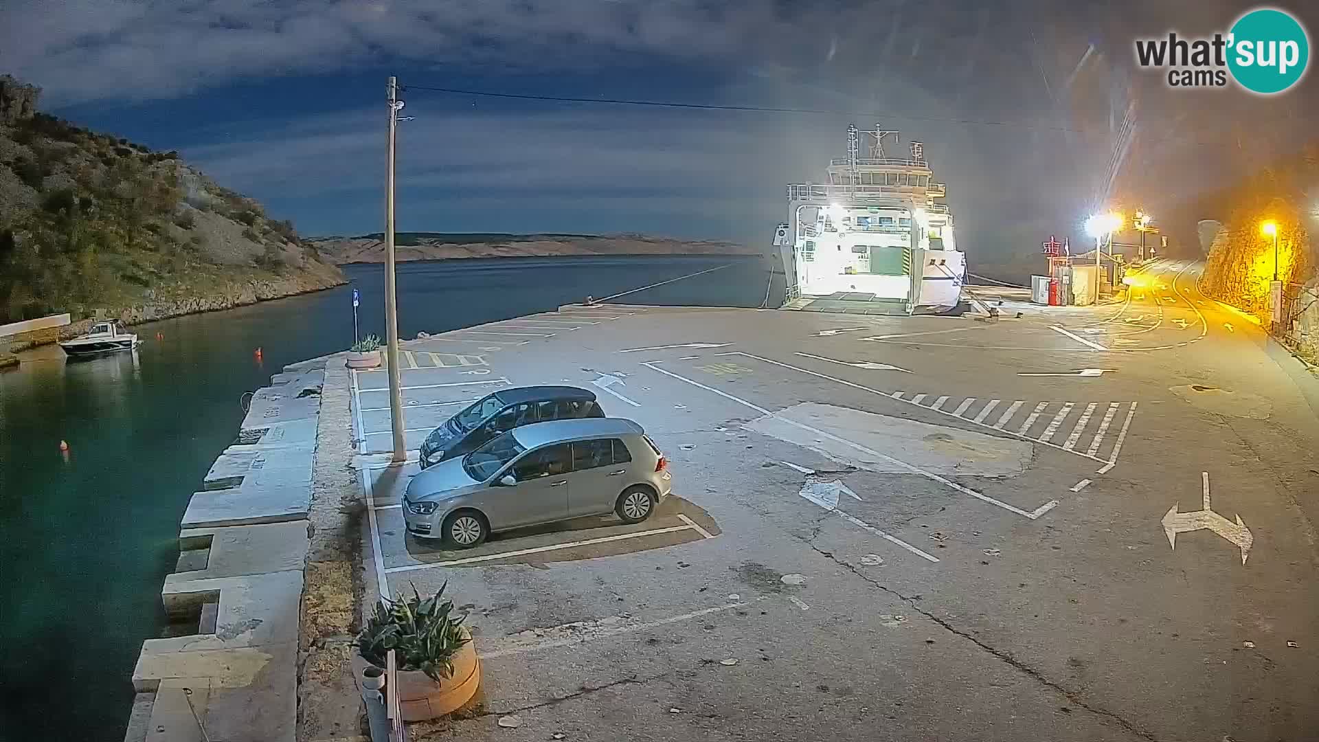 Webcam Fährhafen Prizna – zur Insel Pag