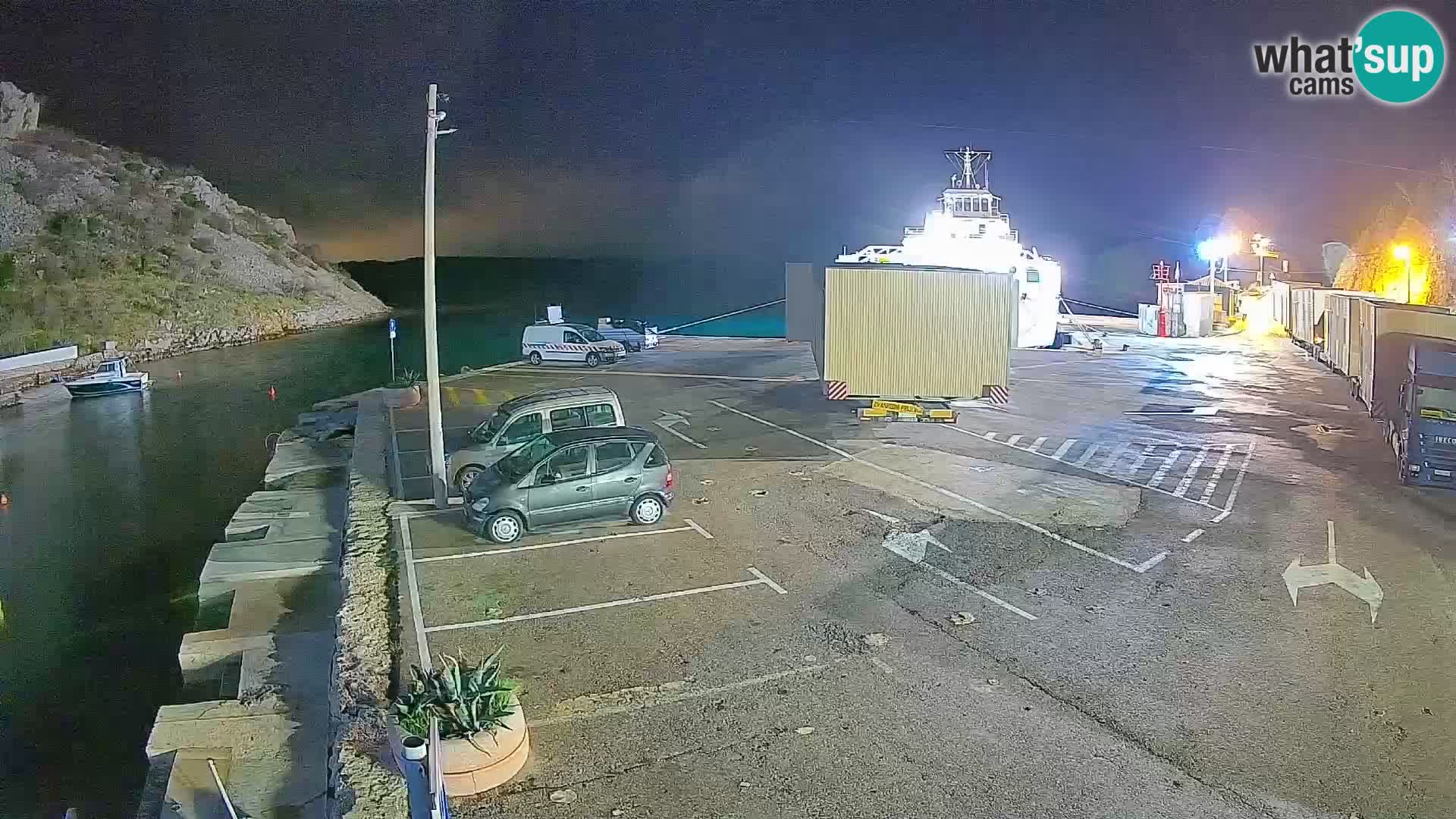 Webcam Fährhafen Prizna – zur Insel Pag