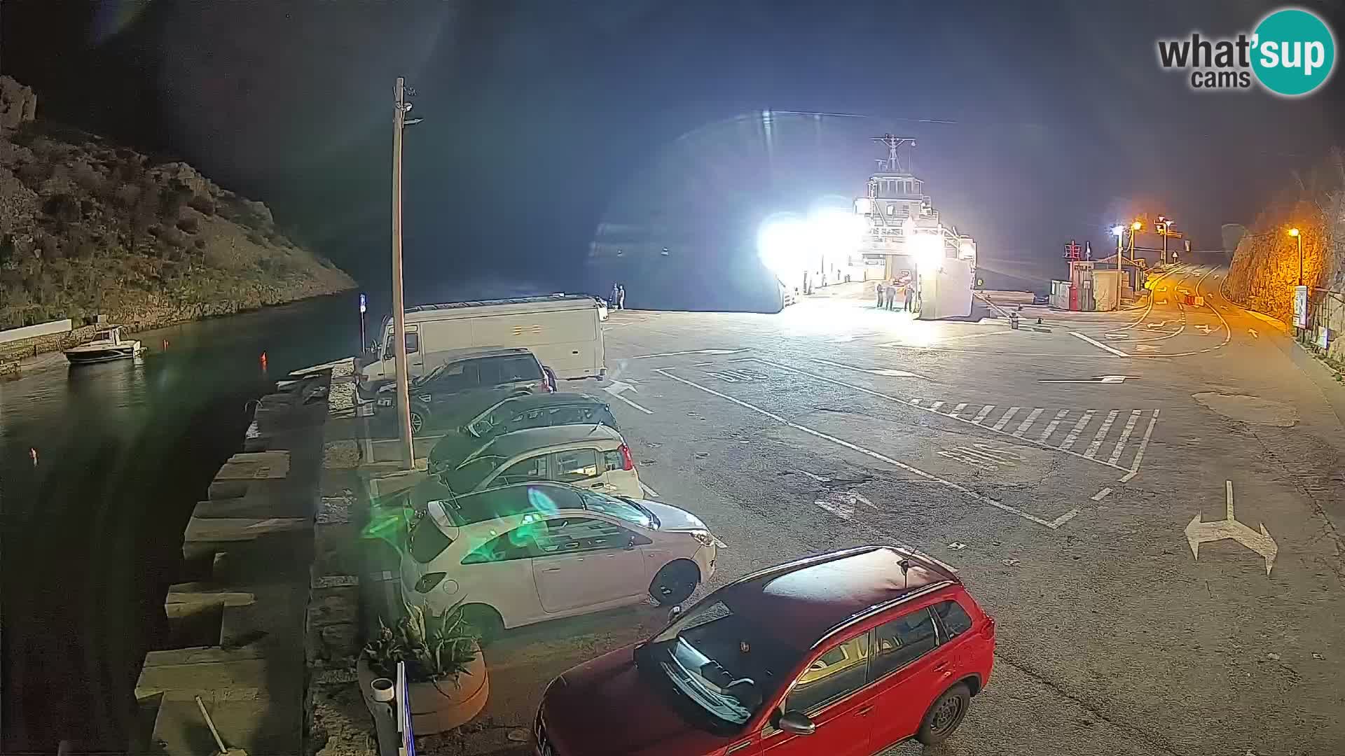 Webcam port de ferry de Prizna – vers l’île de Pag