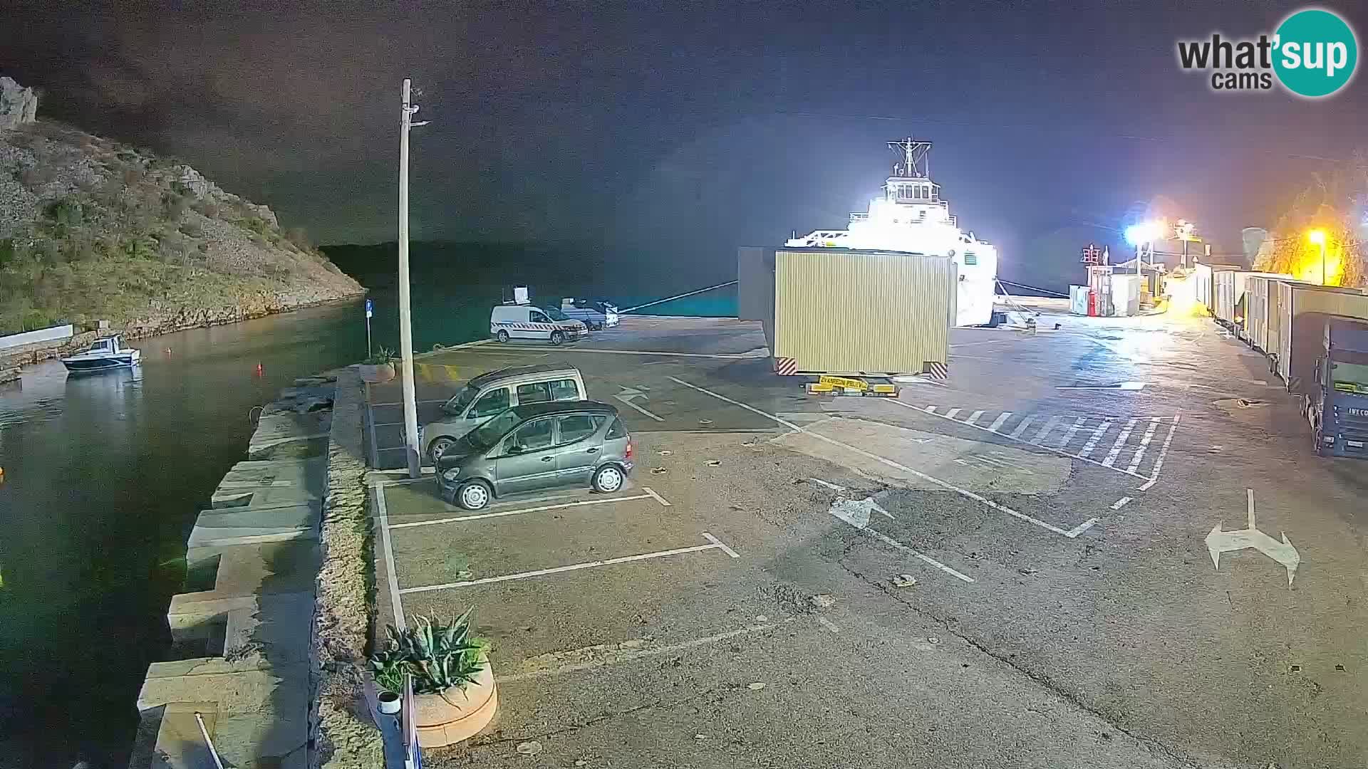 Webcam Prizna ferry port to Pag island