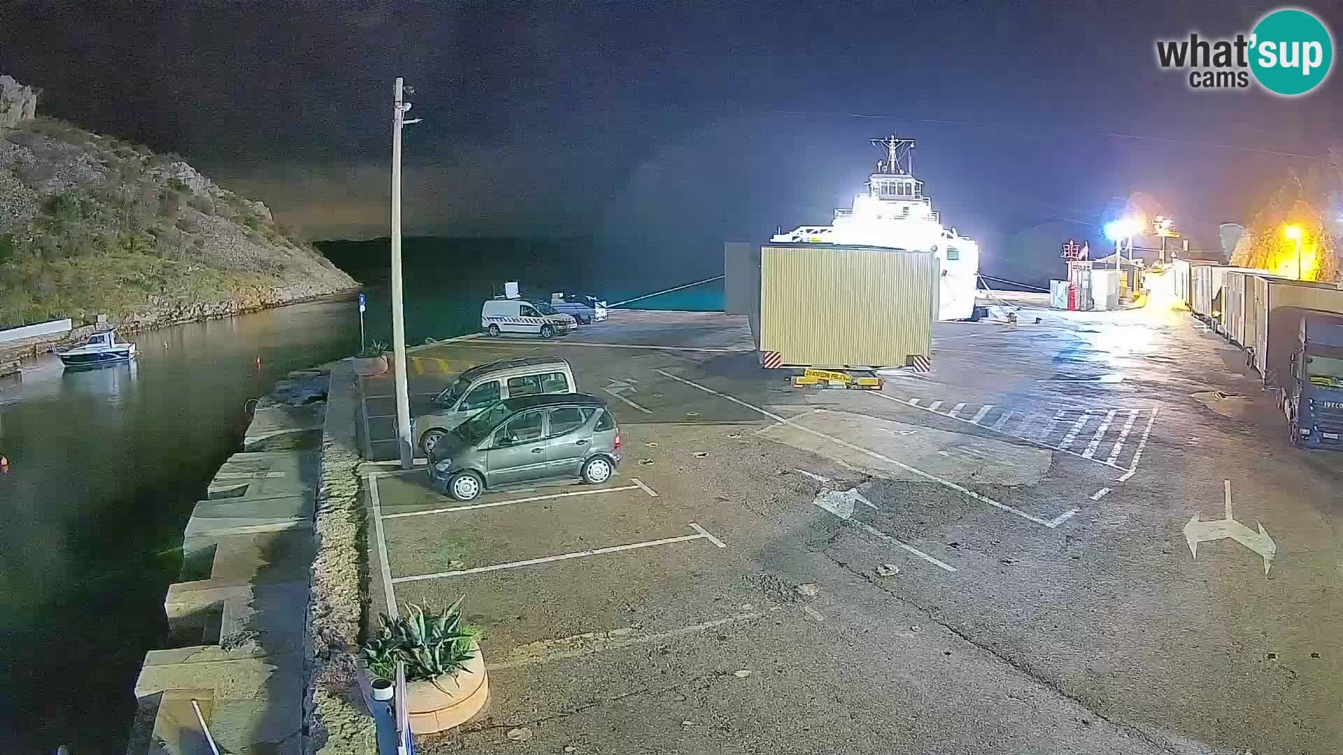 Webcam port de ferry de Prizna – vers l’île de Pag
