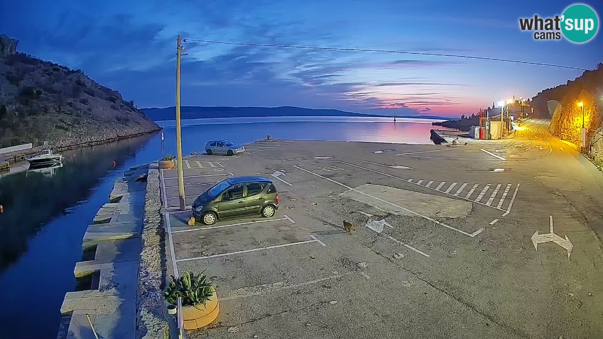 Webcam Prizna ferry port to Pag island