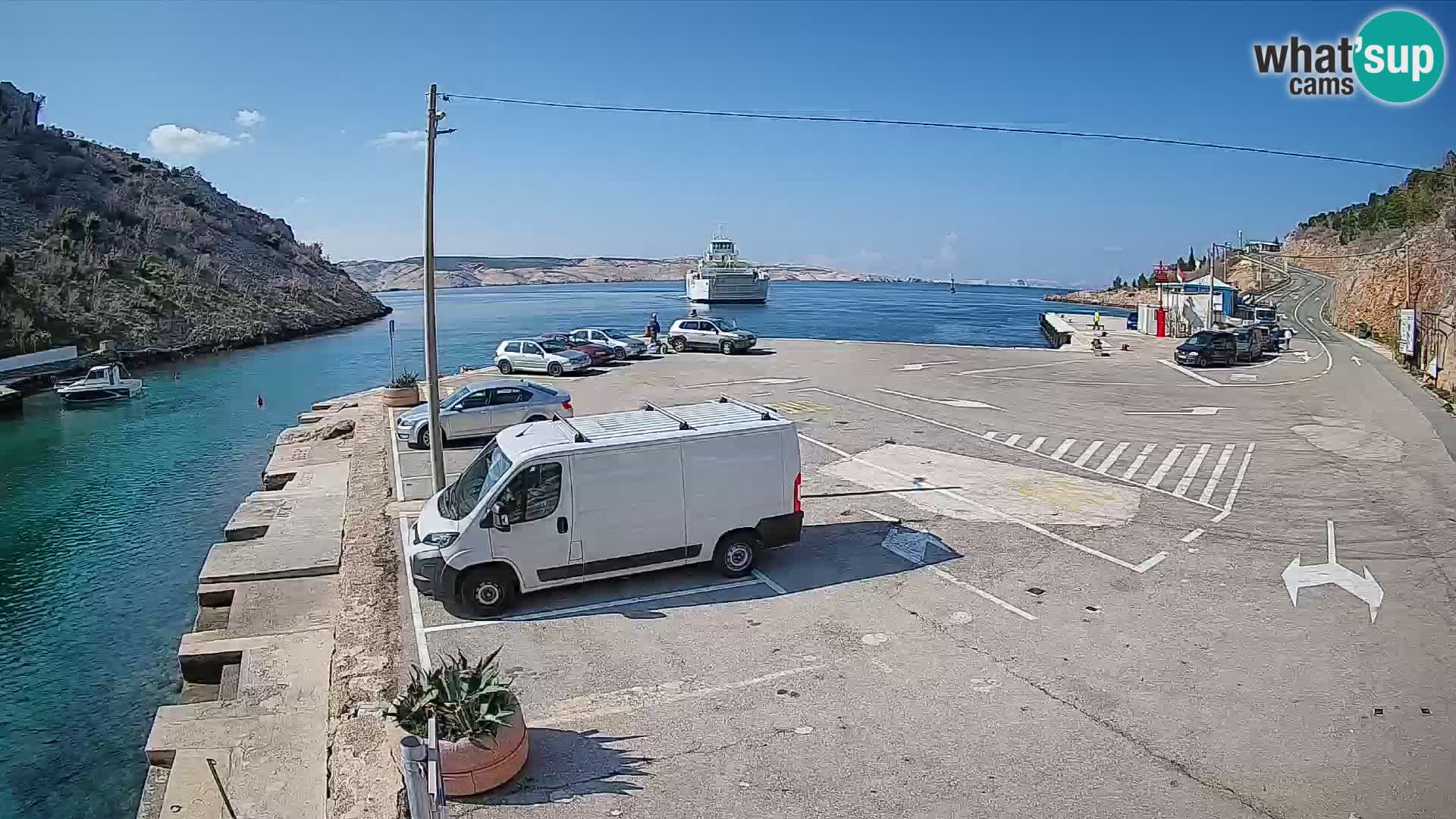 Webcam Fährhafen Prizna – zur Insel Pag
