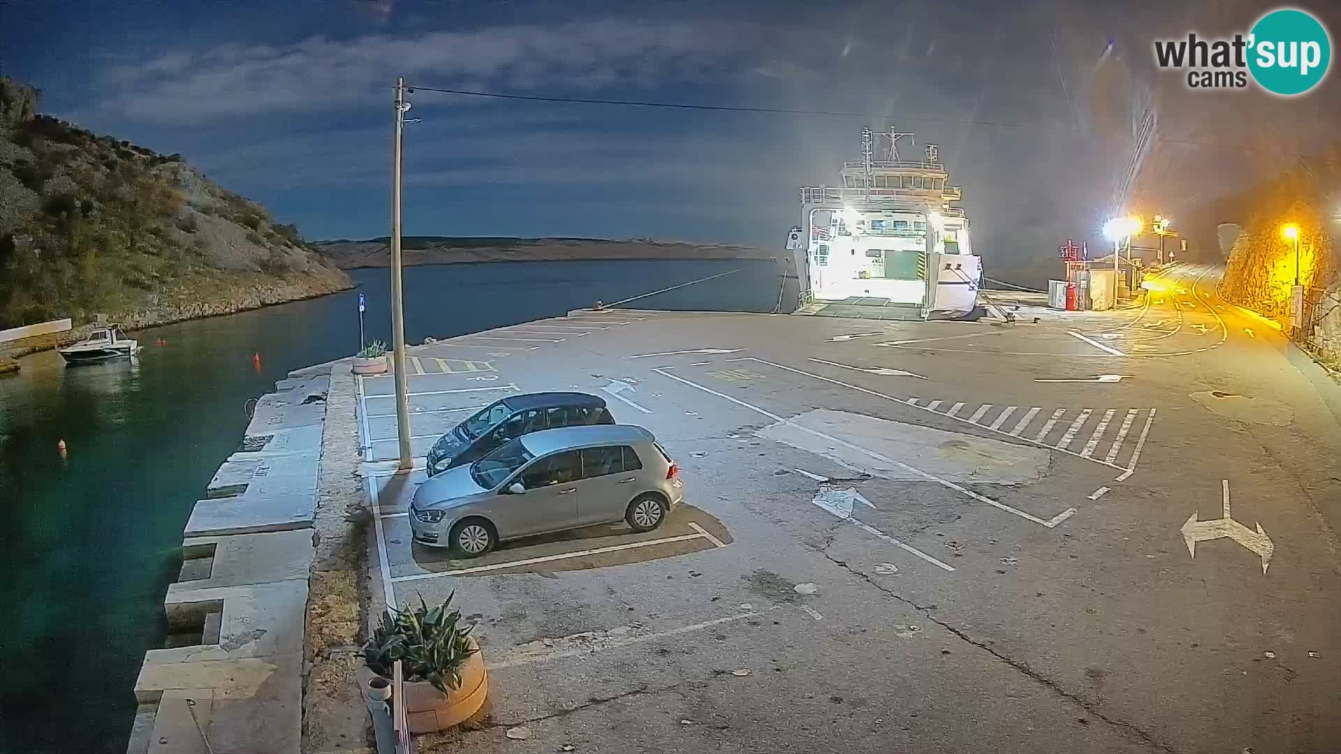 Webcam Prizna ferry port to Pag island