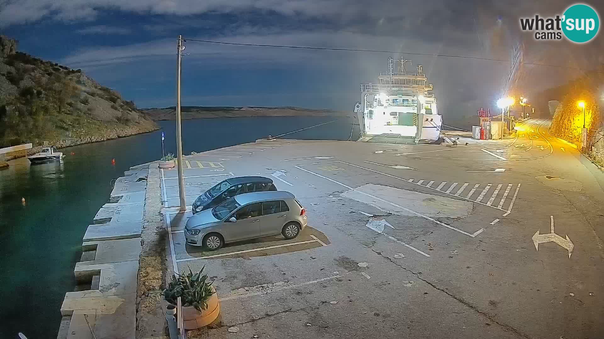 Webcam Fährhafen Prizna – zur Insel Pag